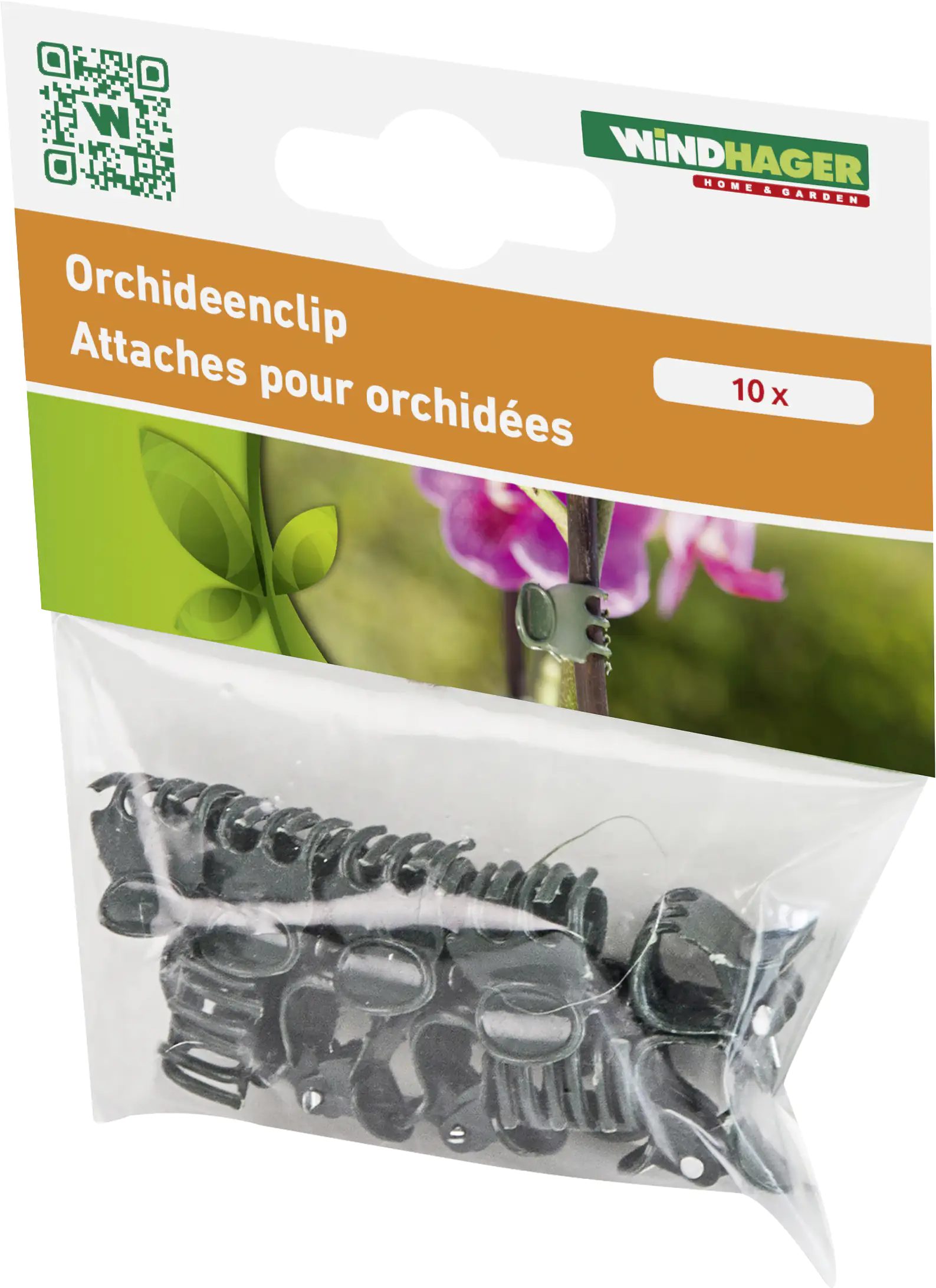 Windhager Orchideenclips grün, 10 Stück