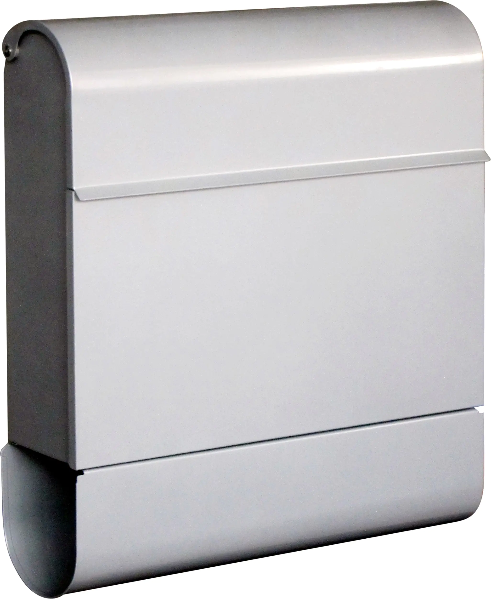 TrendLine Briefkasten Gong mit Zeitungsbox silber 41 x 37.2 x 11.2 cm