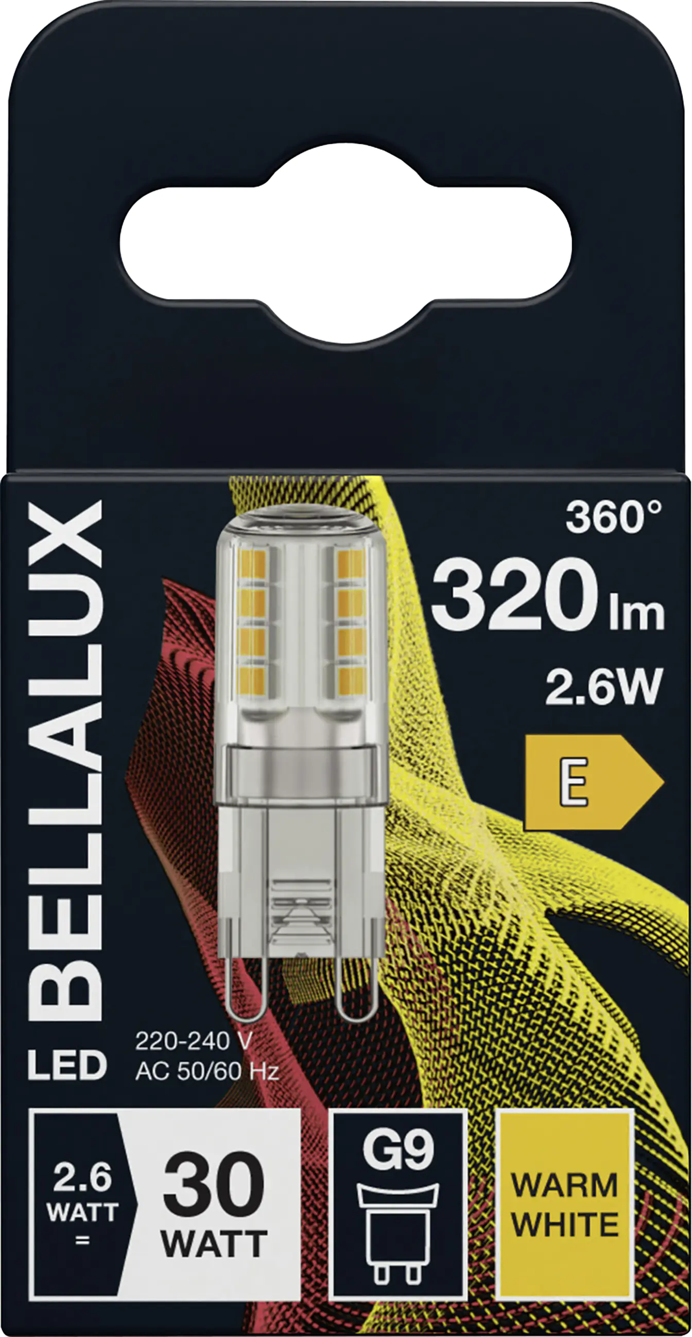 Bellalux LED Stiftsockellampe Pin30 G9 2,6 W warmweiß klar