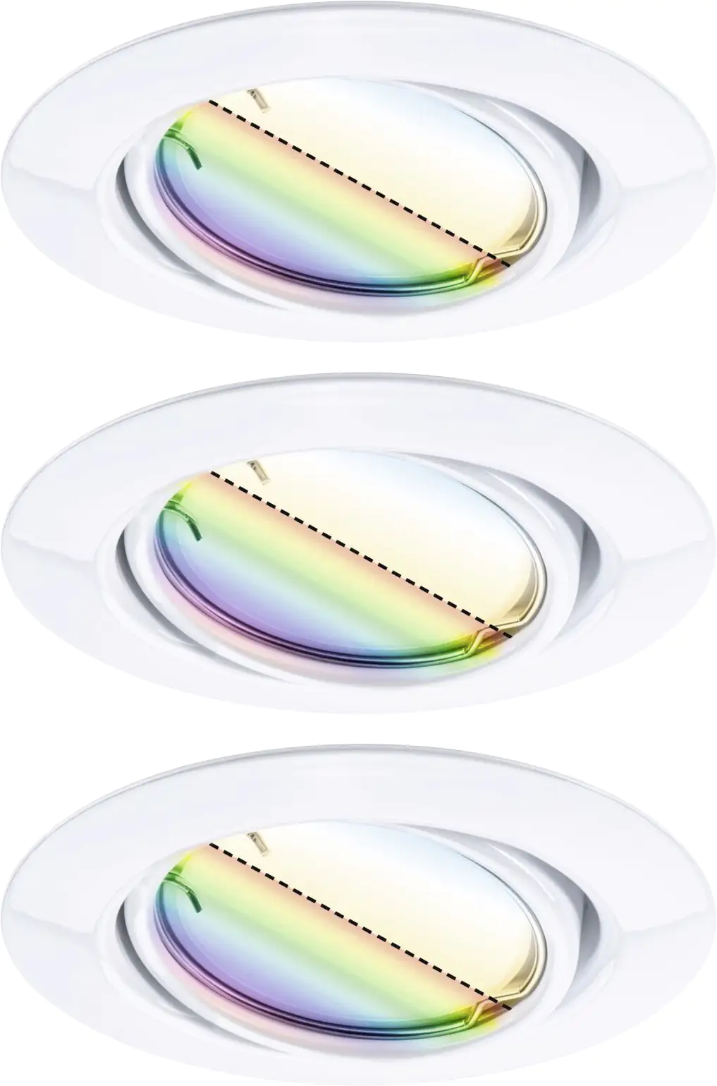 Paulmann LED Einbauleuchte Coin Base 3er Set weiß Zigbee RGBW RGBW Ø 9 cm schwenkbar 