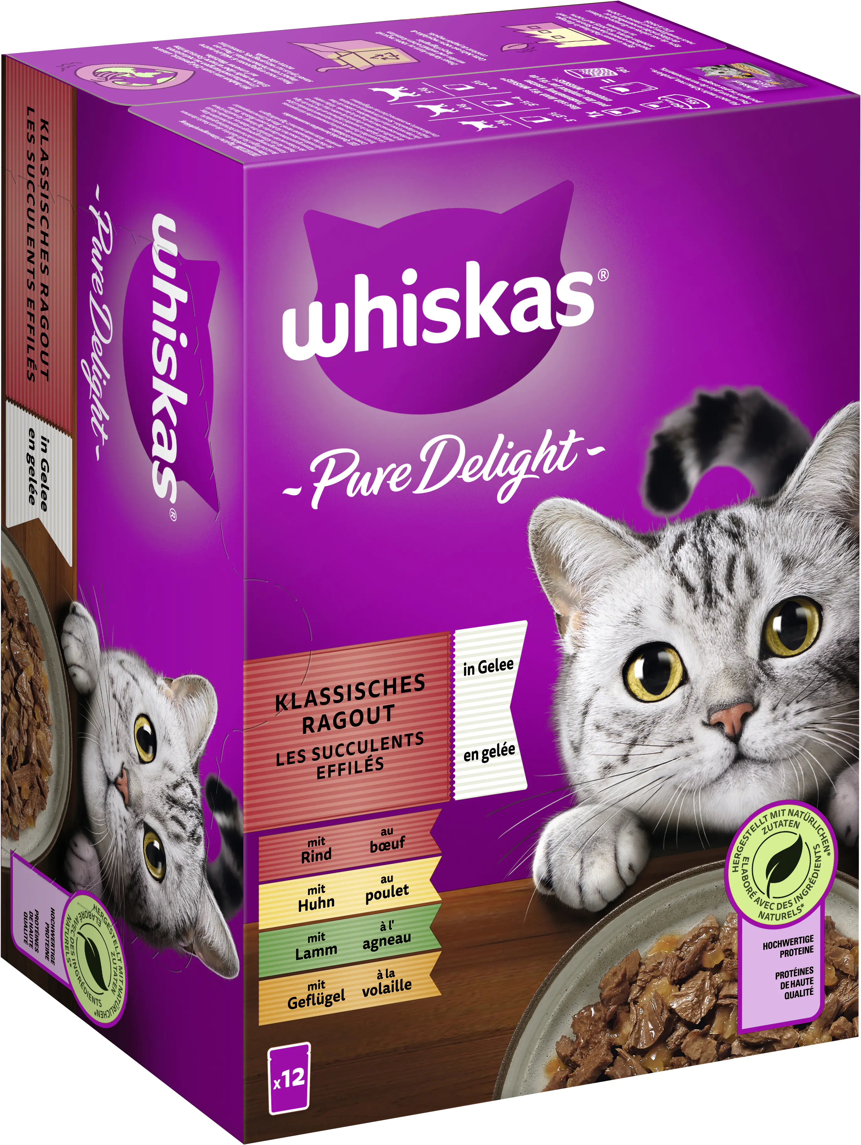Whiskas Multipack Pure Delight Klassisches Ragout Katzenfutter 12 x 85 g Whiskas Multipack Pure Delight Klassisches Ragout Katzenfutter 12 x 85 g