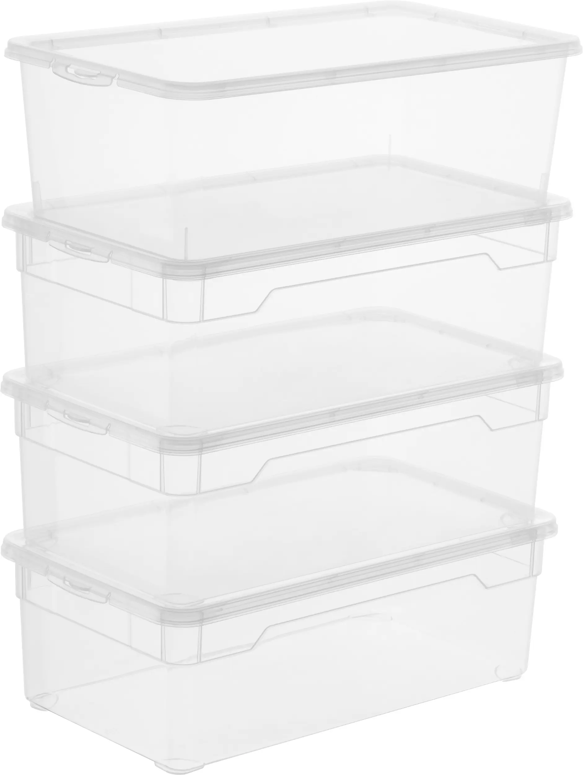 Rotho Aufbewahrungsbox CLEAR mit Deckel 5 L transparent 4er-Set