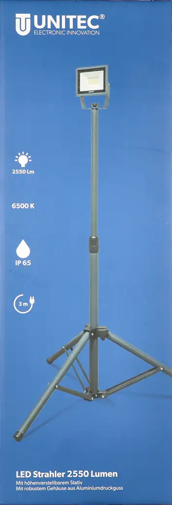 UniTec LED Strahler mit Stativ anthrazit 21 W 2550 lm  UniTec LED Strahler mit Stativ anthrazit 21 W 2550 lm