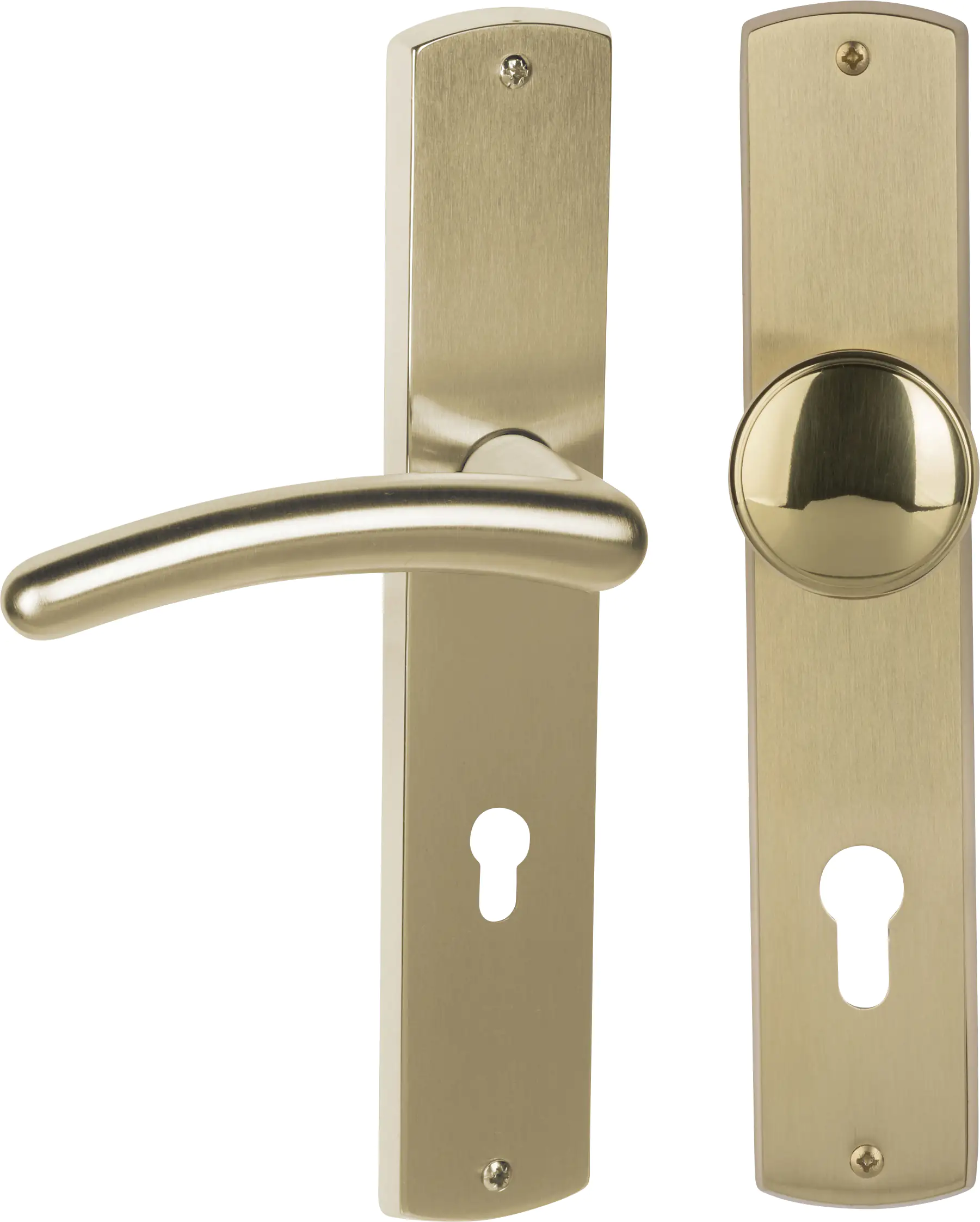 Alpertec PZ-Langschildgarnitur Isabella rechts Messing gold