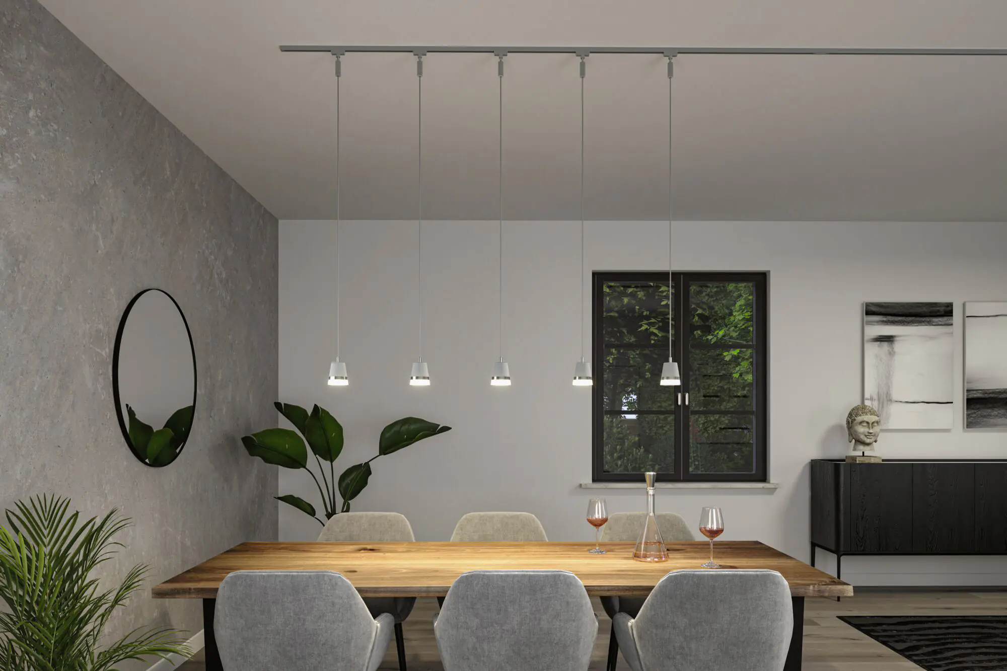 Paulmann URail Pendelleuchte Cone chrom matt 8,4 x 121,4 cm GU10