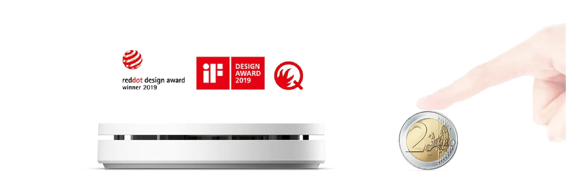 Unitec Design-Rauchwarnmelder 10 Jahres-Batterie, ultra-flach, Nachtmodus