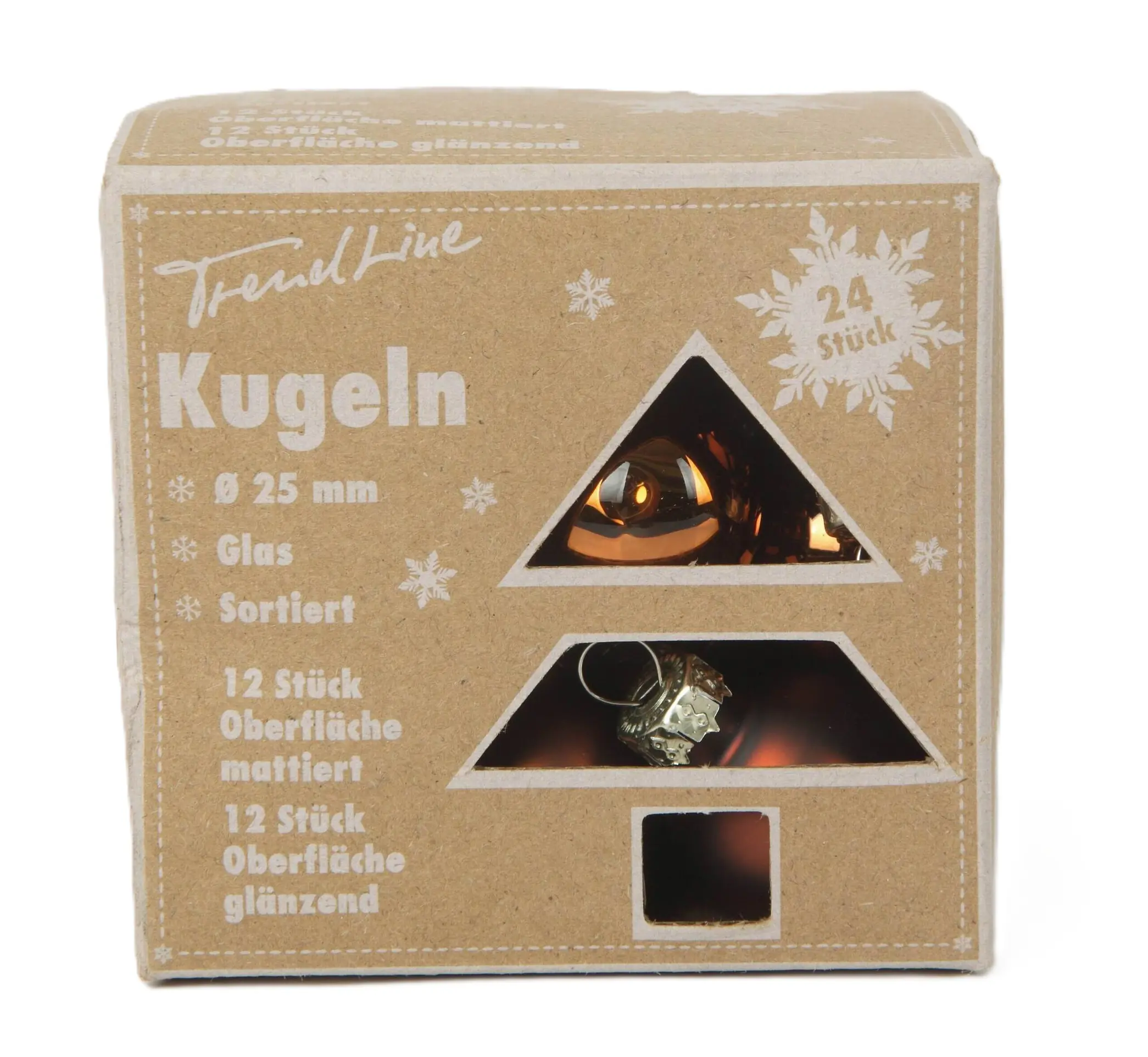 TrendLine Weihnachtskugeln aus Glas Ø 2,5 cm espresso 24 Stück