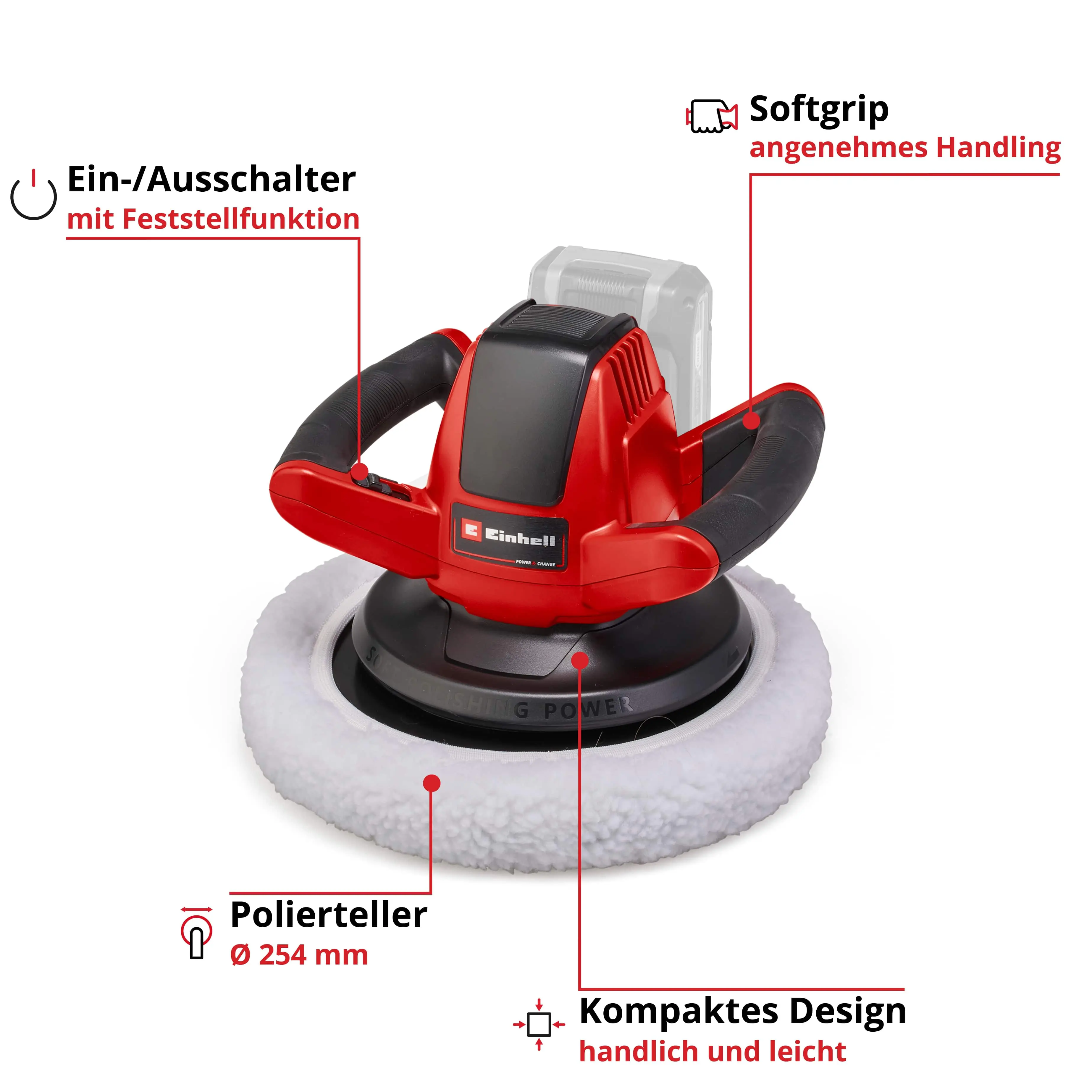 Einhell Expert Akku-Autopoliermaschine CB 18/254 Li-Solo Einhell Expert Akku-Autopoliermaschine CB 18/254 Li-Solo