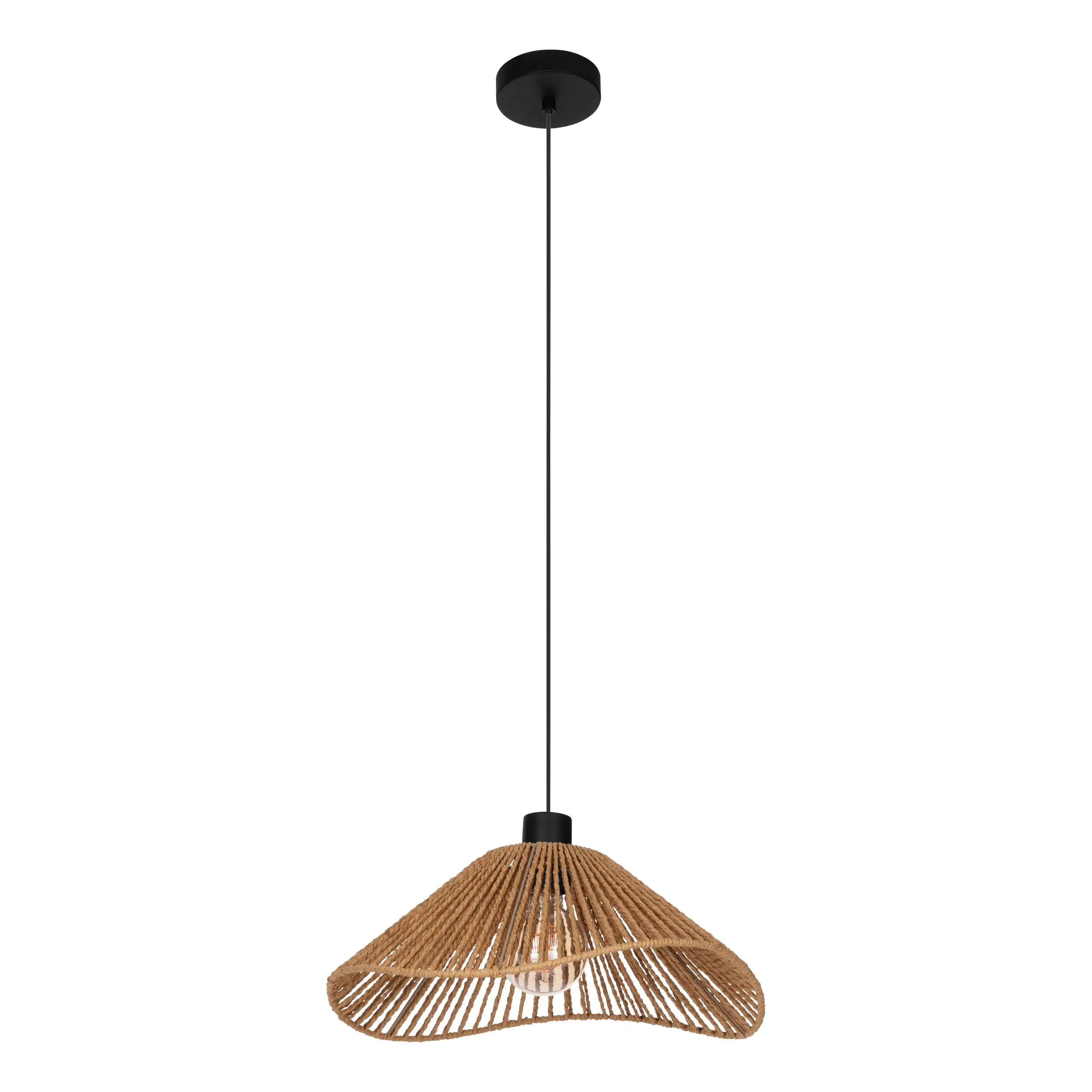 Eglo Hängeleuchte Lavister schwarz natur 39 x 110 cm E27
