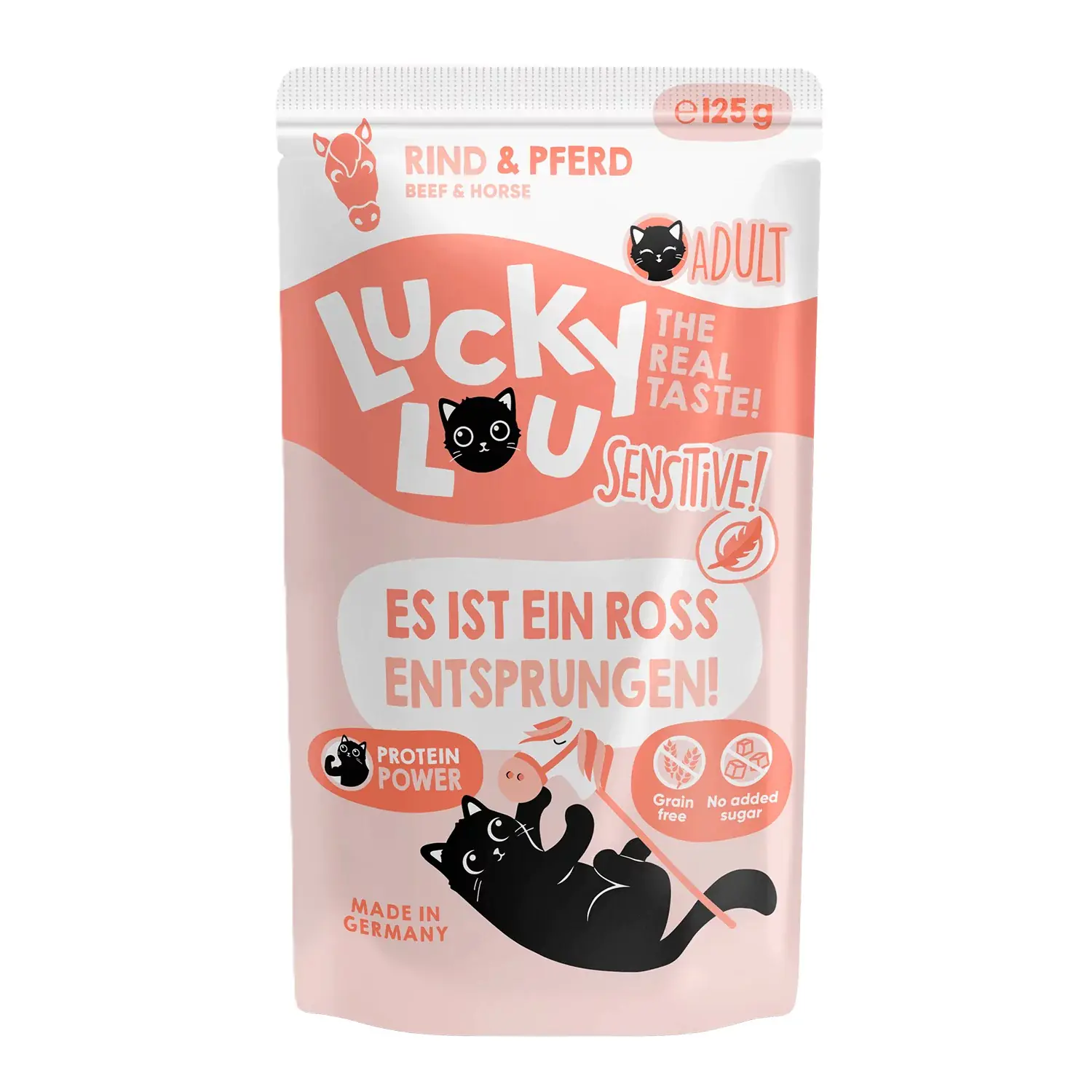 Lucky Lou Lifestage Katzennassfutter Sensitive Adult getreidefrei 125 g Rind & Pferd