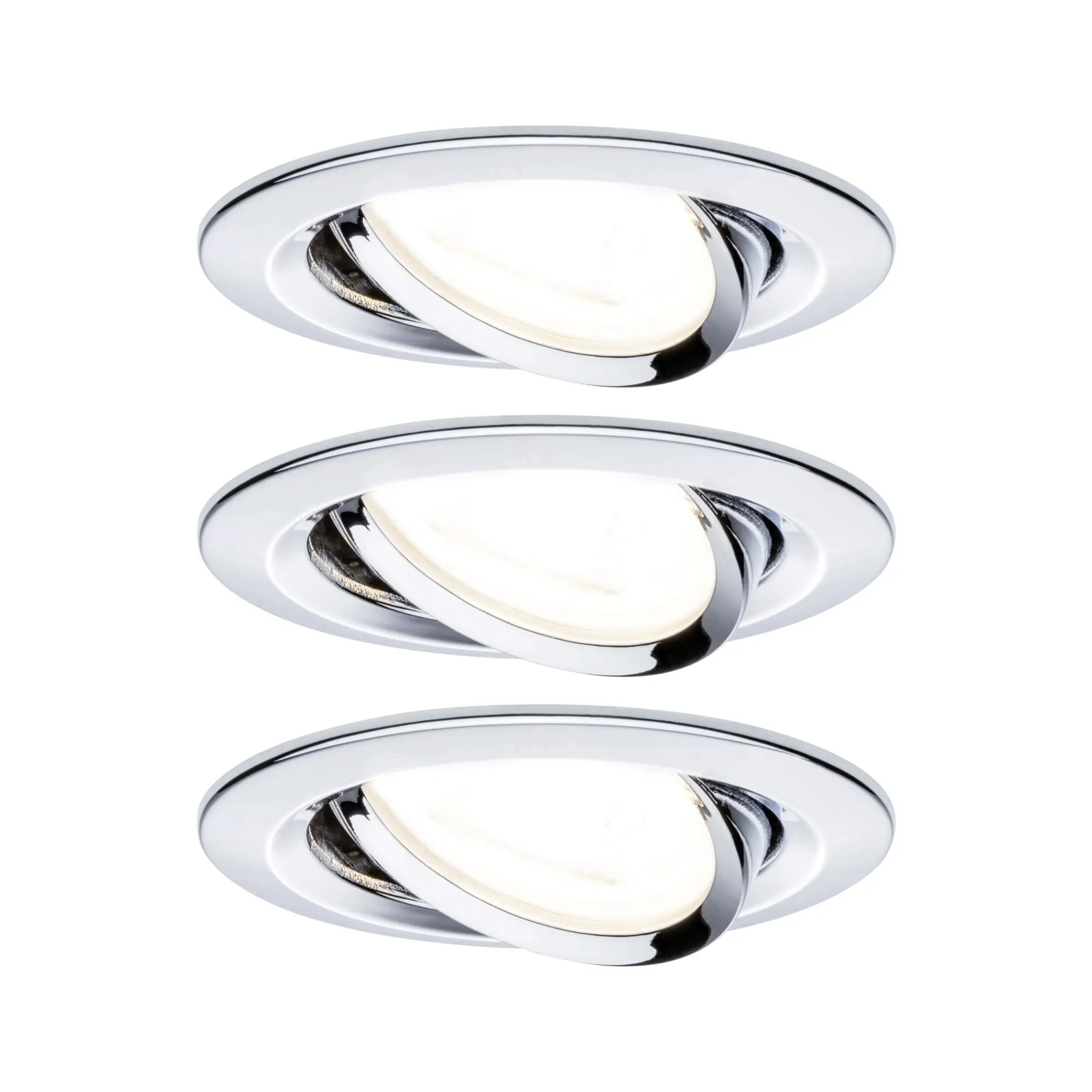 Paulmann LED Einbauleuchte Nova 3er Set chrom Ø 8,4 cm GU10 warmweiß