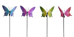 TrendLine Gartenstecker Metall Schmetterling sortiert 93 cm 