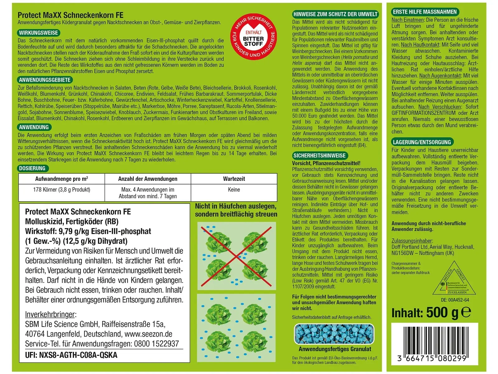 Protect Garden Protect MaXX Schneckenkorn FE 500 g Protect Garden Protect MaXX Schneckenkorn FE 500 g