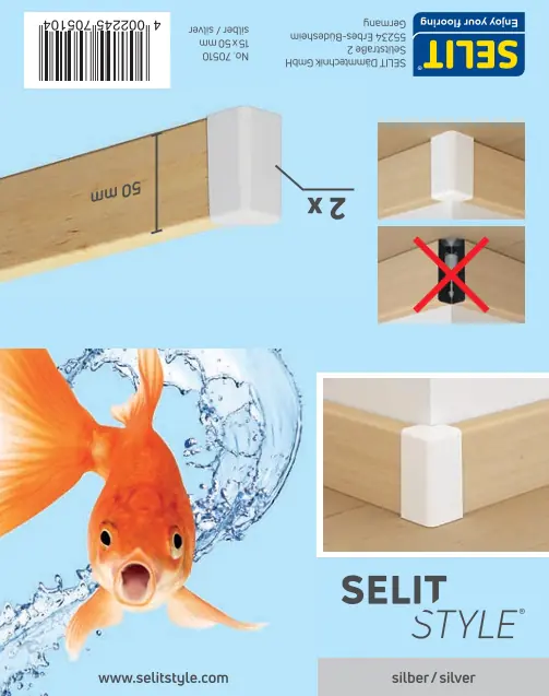 SELITSTYLE Endkappen silber Höhe 50 mm 2 Stück