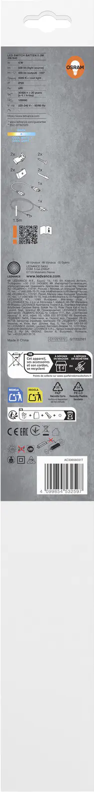 Osram LED Lichtleiste Switch Batten 30 cm 4 Watt Osram LED Lichtleiste Switch Batten 30 cm 4 Watt