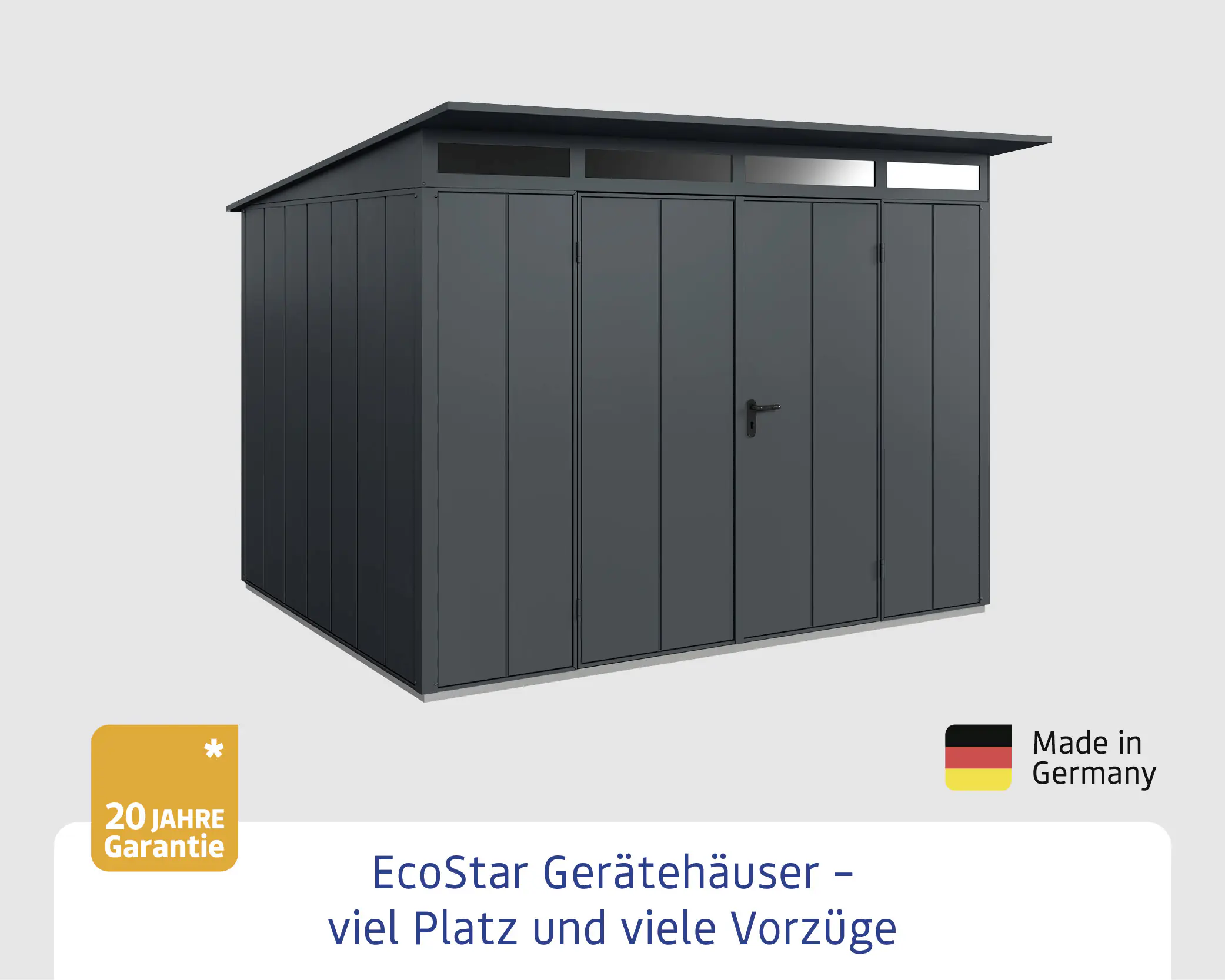 EcoStar Gerätehaus Elegant-P Typ 3 312,7 x 283,4 x 232,3 cm anthrazitgrau