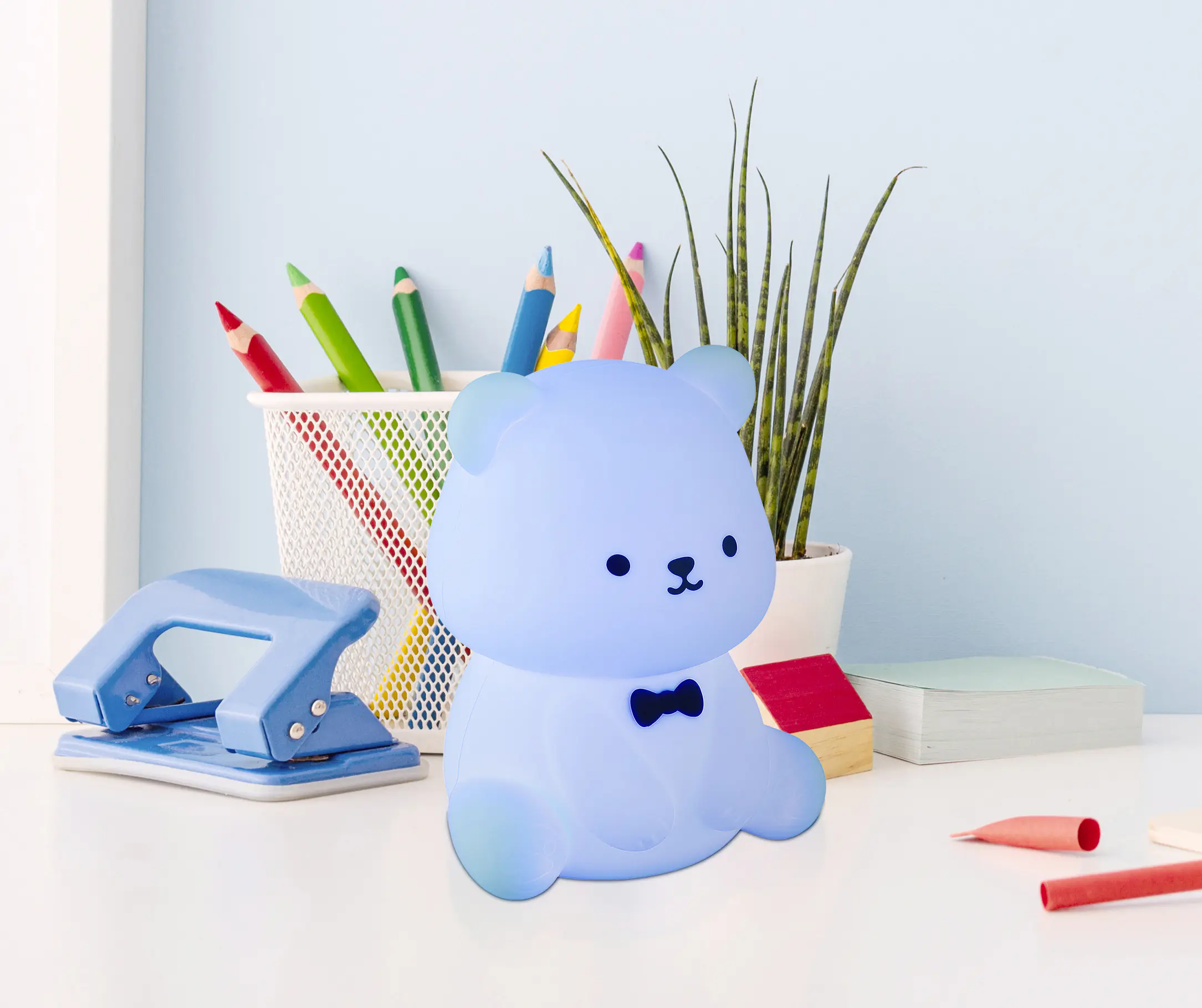 Globo Akku Tischleuchte Teddy 1W RGBW weiß Kunststoff