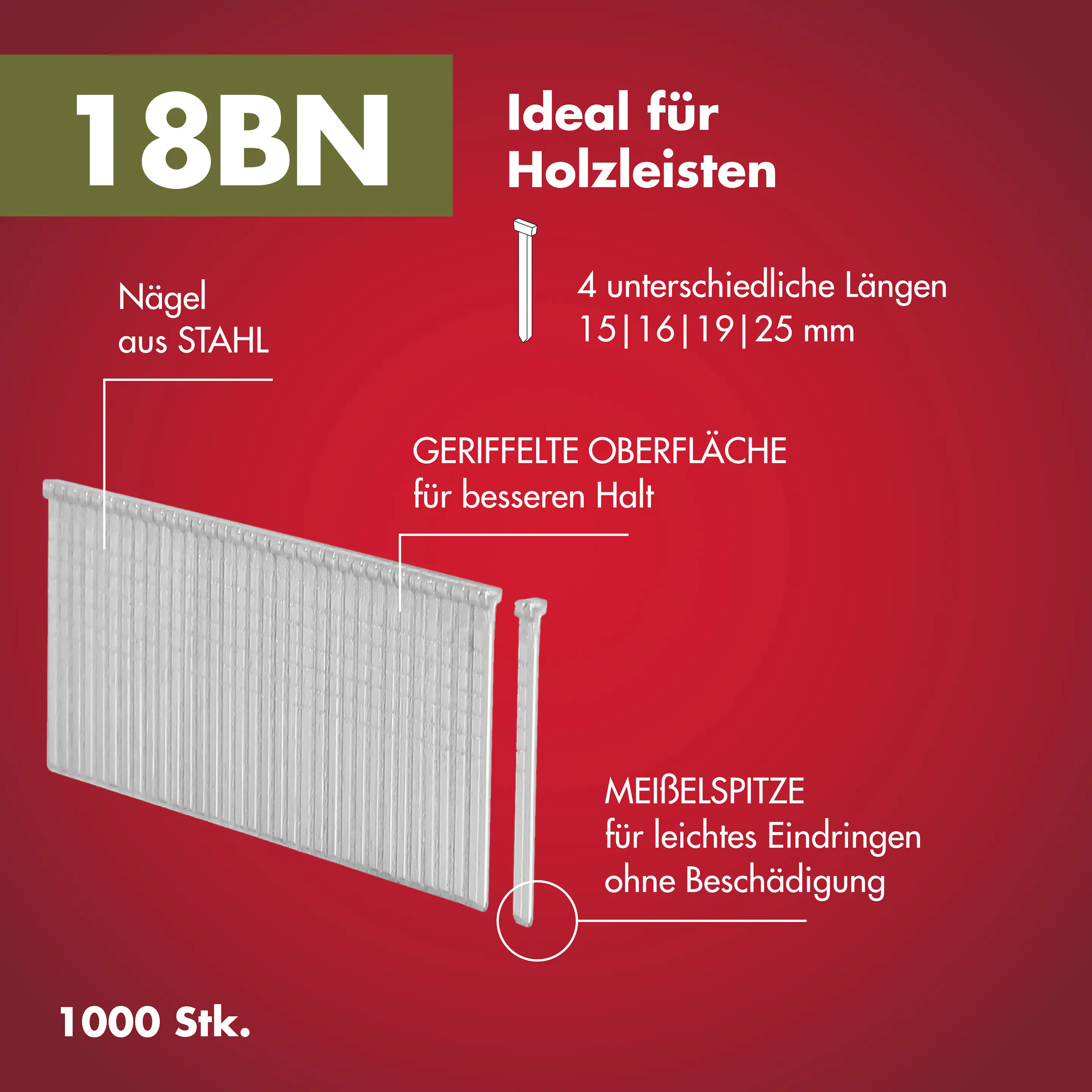 Arrow Tackernägel 18BN 25 mm 1000 Stück 