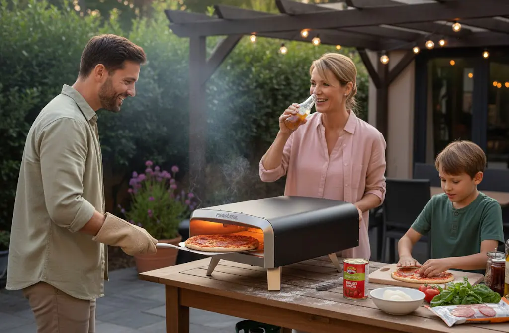 Primaster Gas-Pizzaofen Arcus 1 Brenner mit Pizzastein 33 x 33 cm