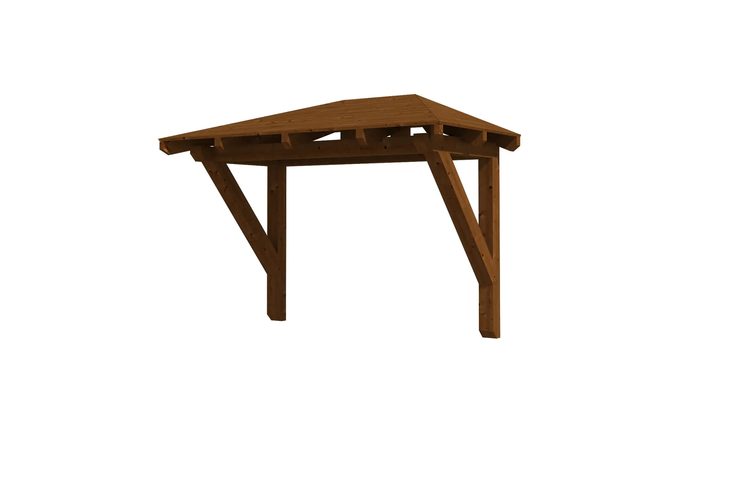 SKAN HOLZ Vordach Wismar Typ 1 258 x 126 cm, lasiert in Nussbaum