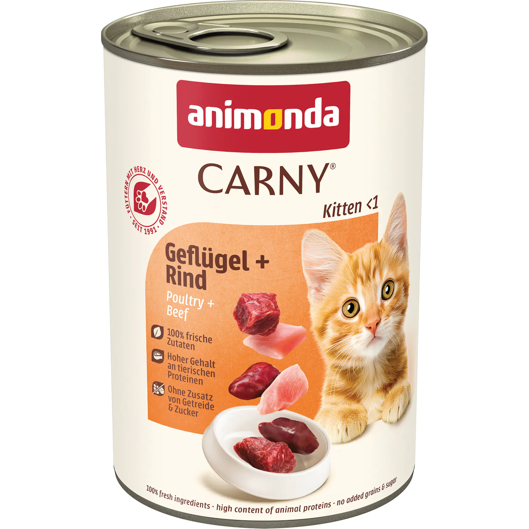 Animonda Carny Kitten Katzennassfutter getreidefrei 400 g Geflügel & Rind