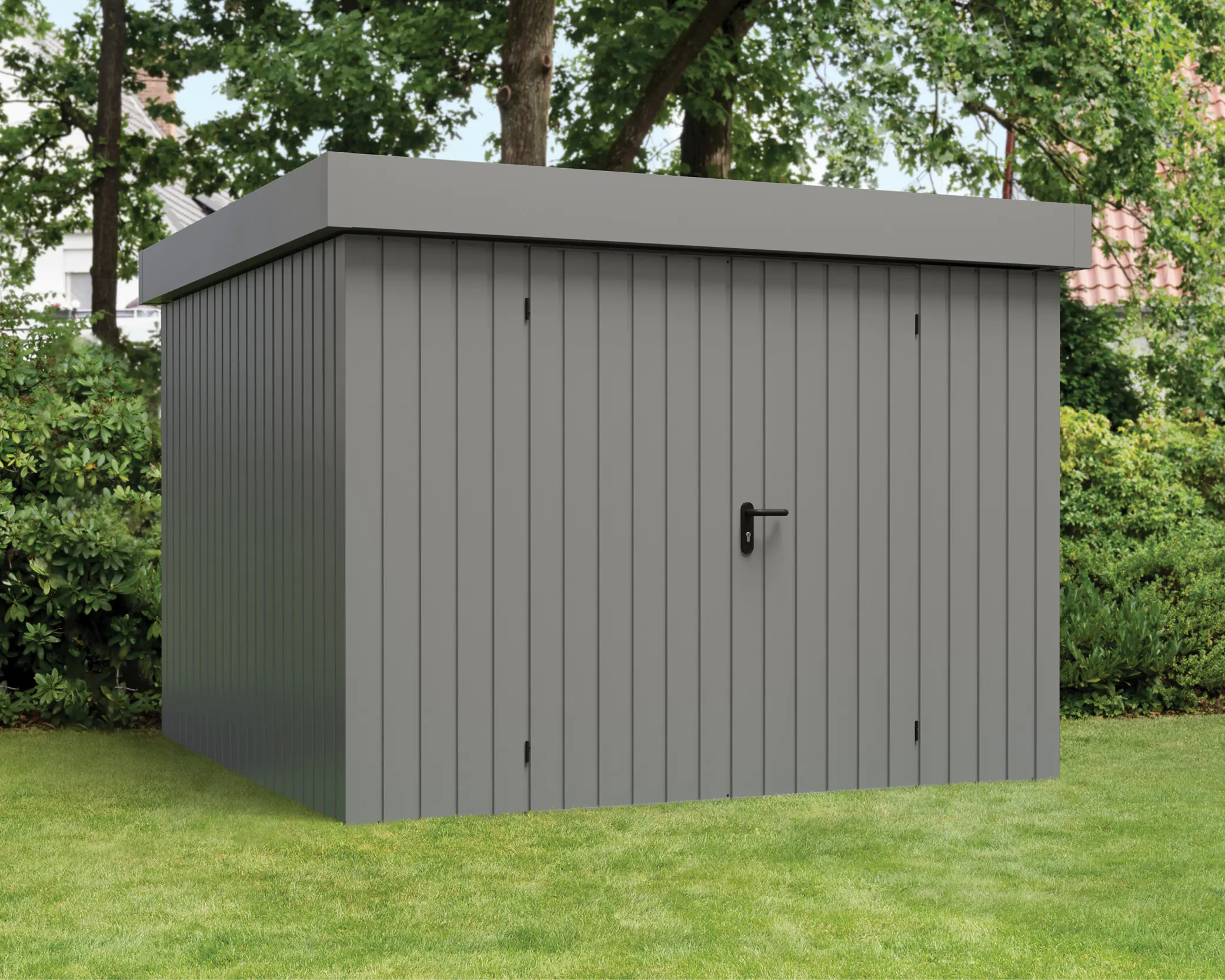 EcoStar Metallgerätehaus Euroline EFD10 aluminiumgrau 262 x 262 cm 2-flg. EcoStar Metallgerätehaus Euroline EFD10 aluminiumgrau 262 x 262 cm 2-flg.