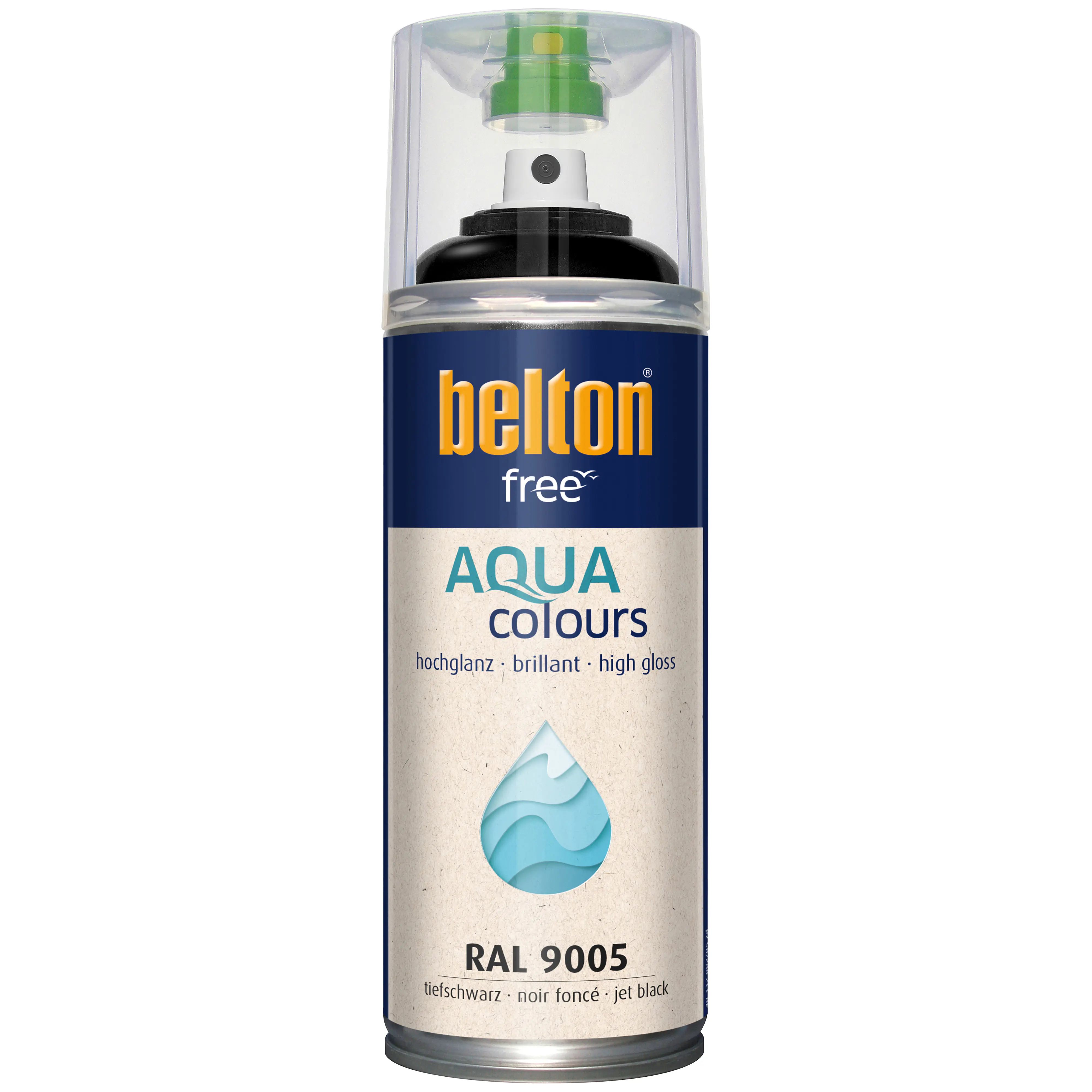belton free Lackspray AQUAcolours 400 ml tiefschwarz hochglanz