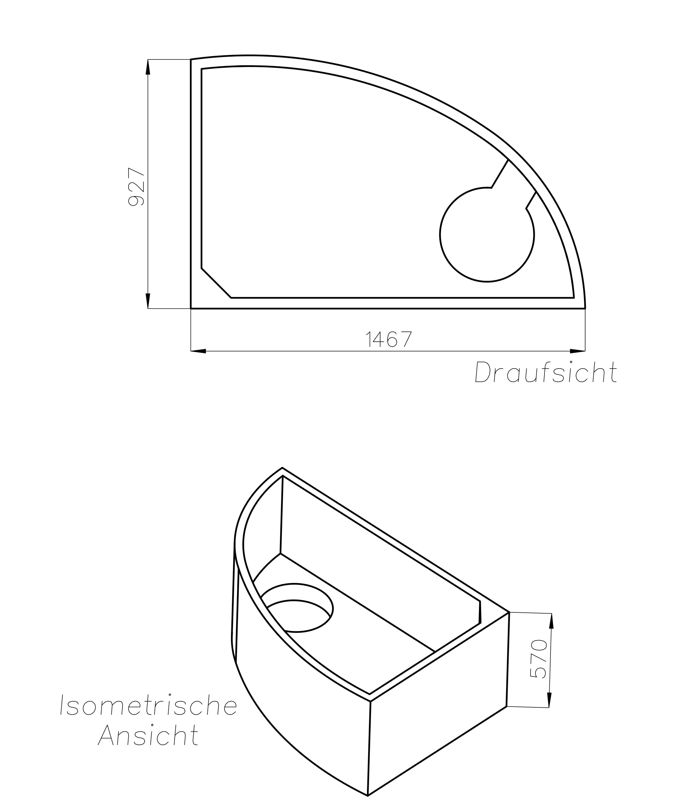 Ottofond Wannenträger Salinas 1467 x 927 mm