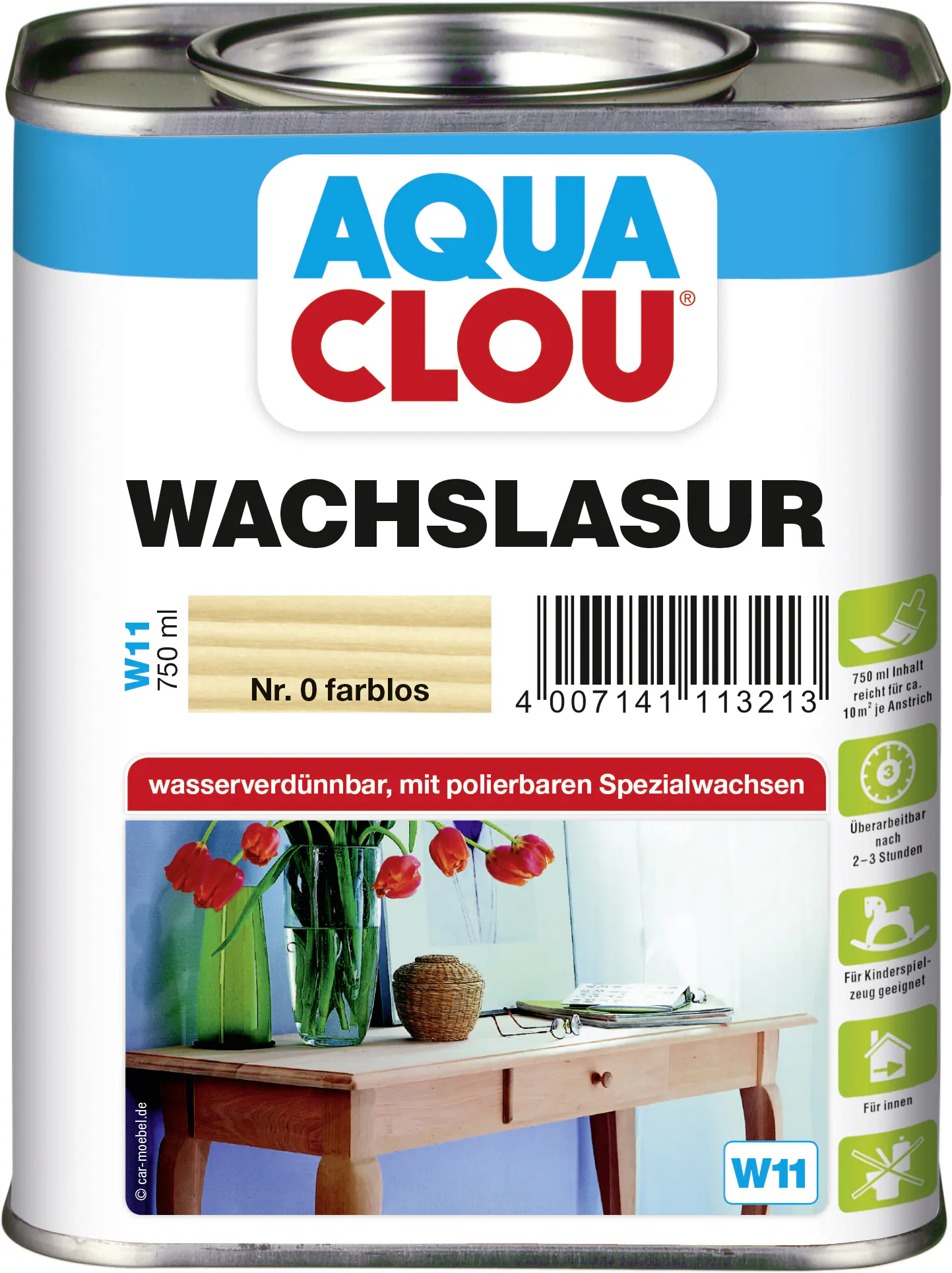 Aqua Clou Wachslasur 750 ml farblos