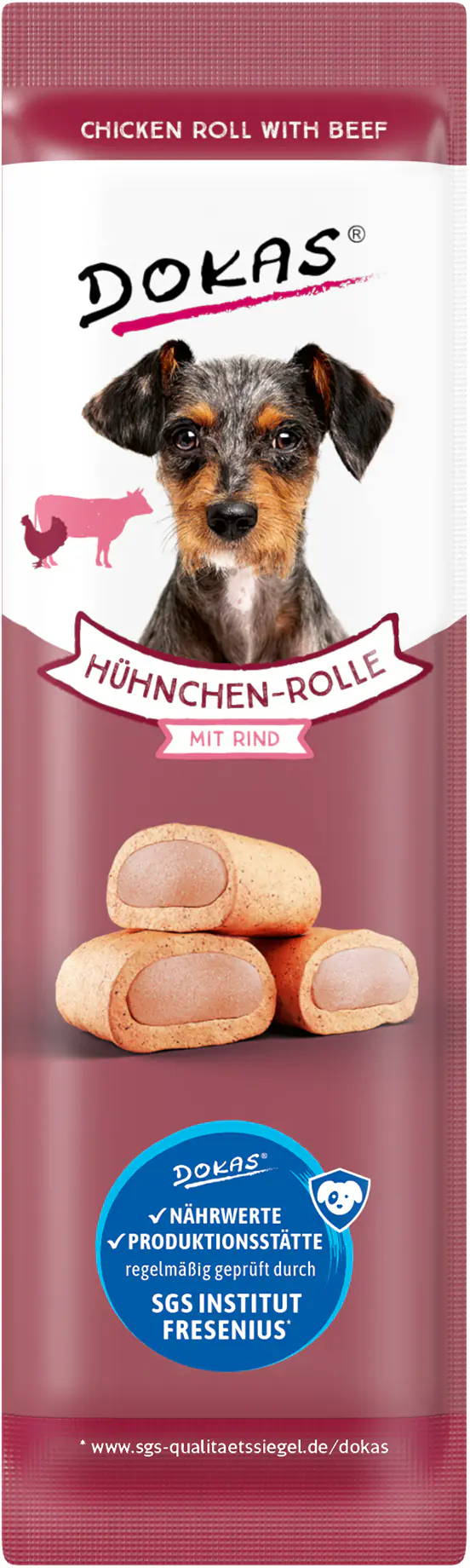 Dokas Hühnchen-Rolle mit Rind 10 g