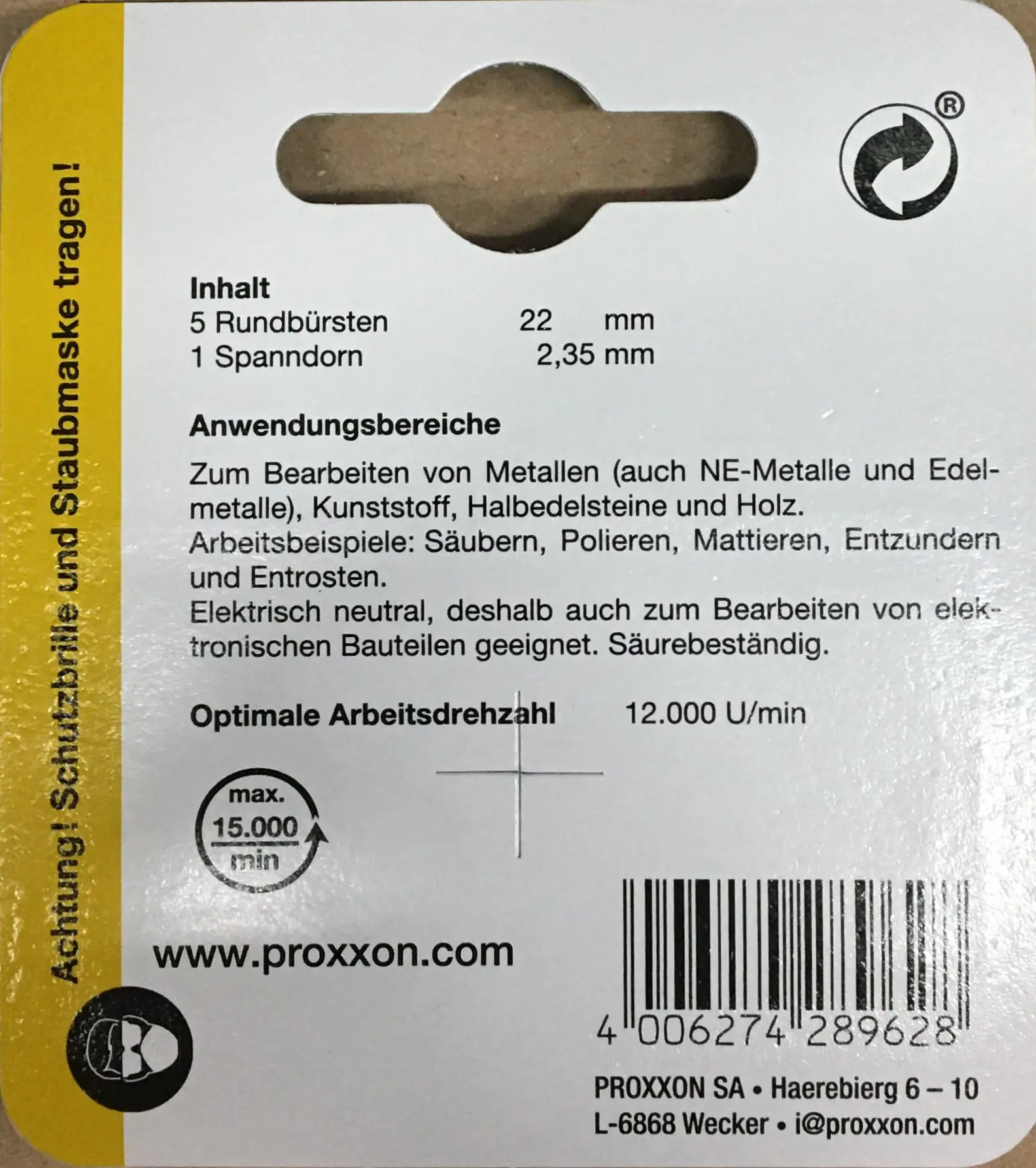 Proxxon Micromot Radbürsten Messing 5 Stück