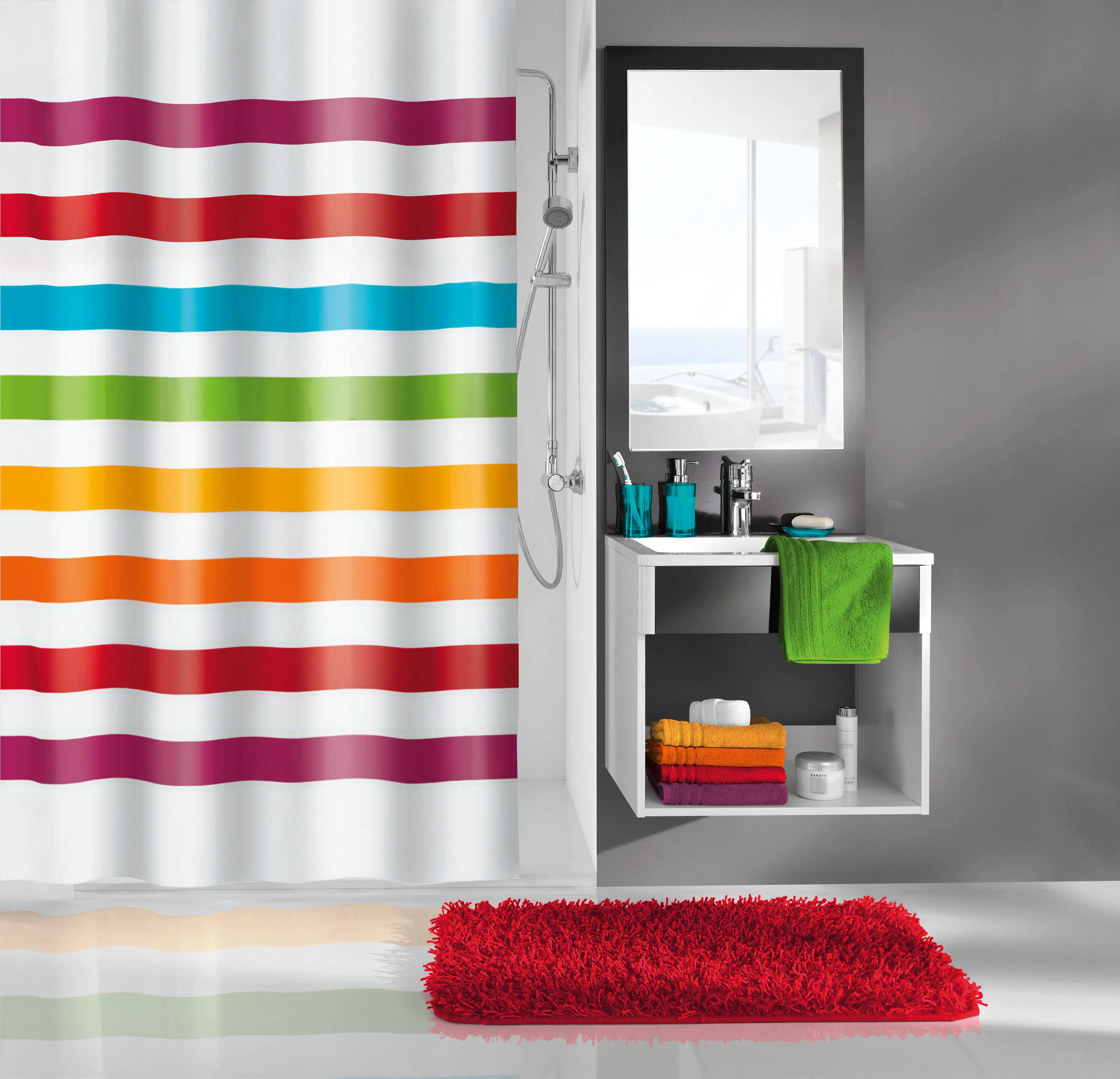 Kleine Wolke Duschvorhang Select multicolor, 180x200 cm