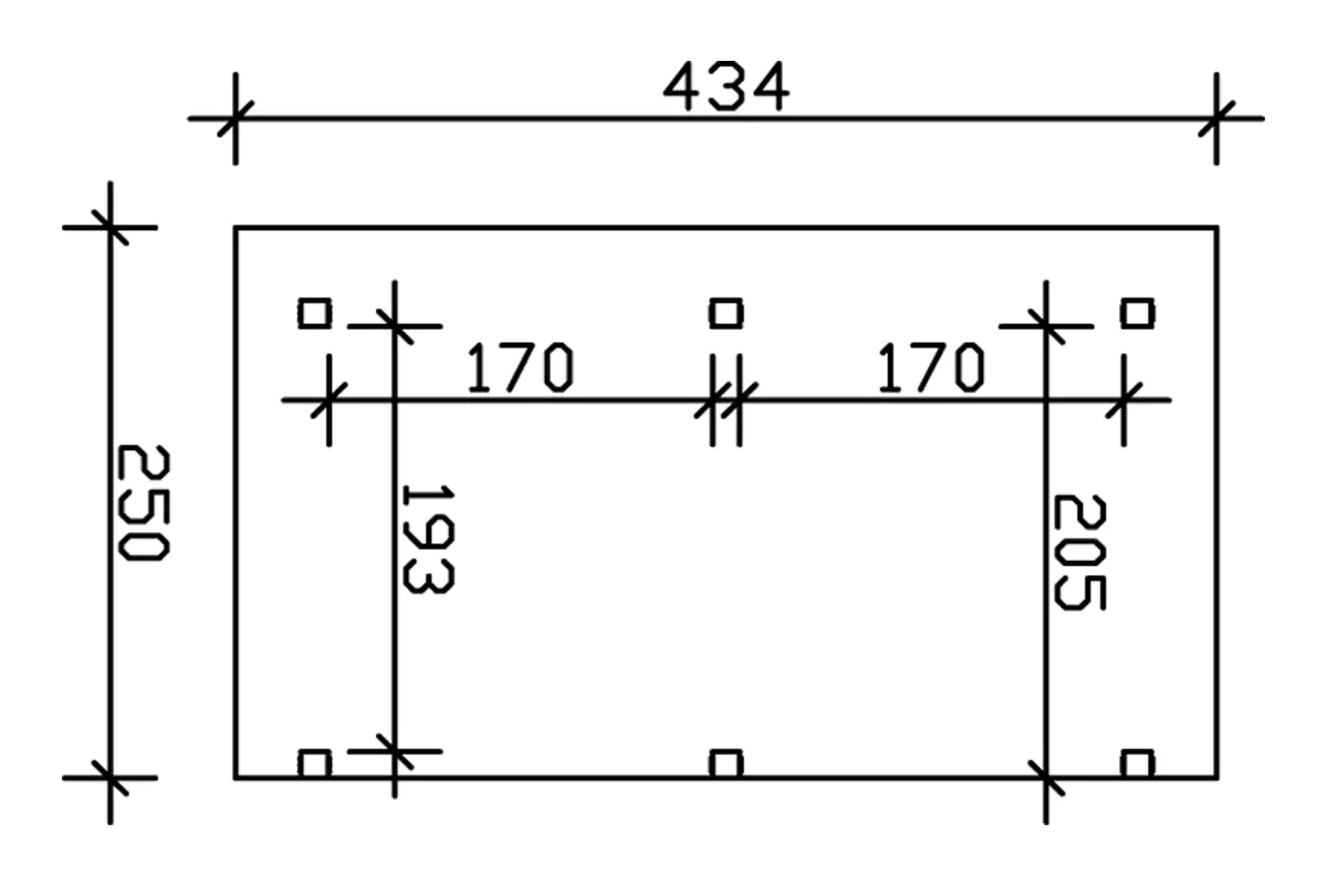 SKAN HOLZ Terrassenüberdachung Siena 434 x 250 cm, Leimholz, natur