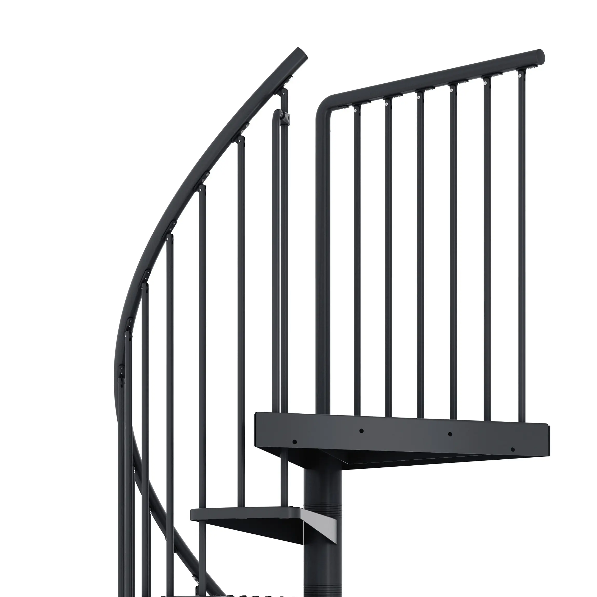 Dolle Außenspindeltreppe Gardenspin komplett 11 Stufen Ø 125 cm mit Metallstufen anthrazit