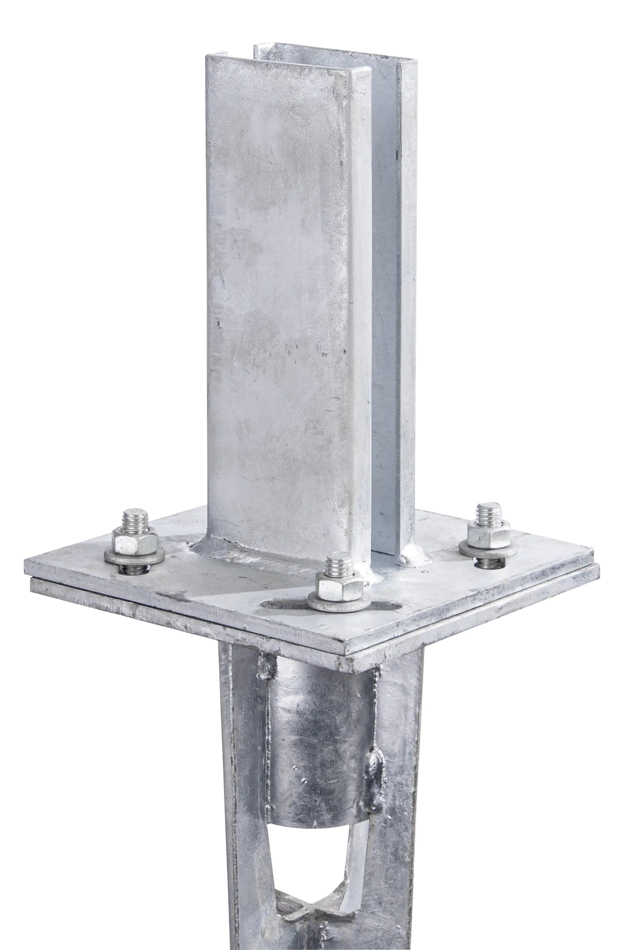 Alberts Einschlag-Bodenhülse für rechteckige Stahlrohr-Zaunpfosten