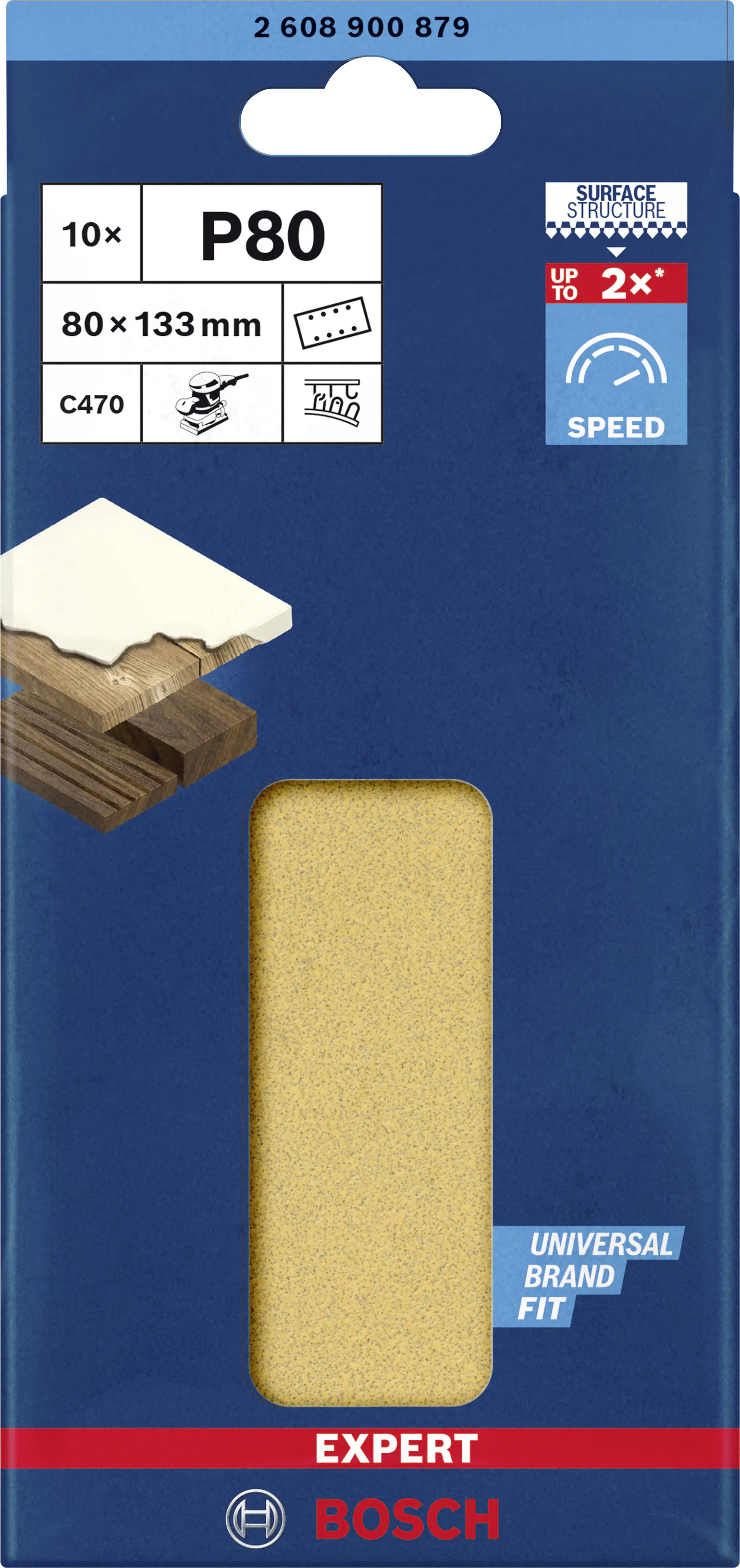 Bosch Expert Schleifpapier C470 80 x 133 mm G 80 10 Stück