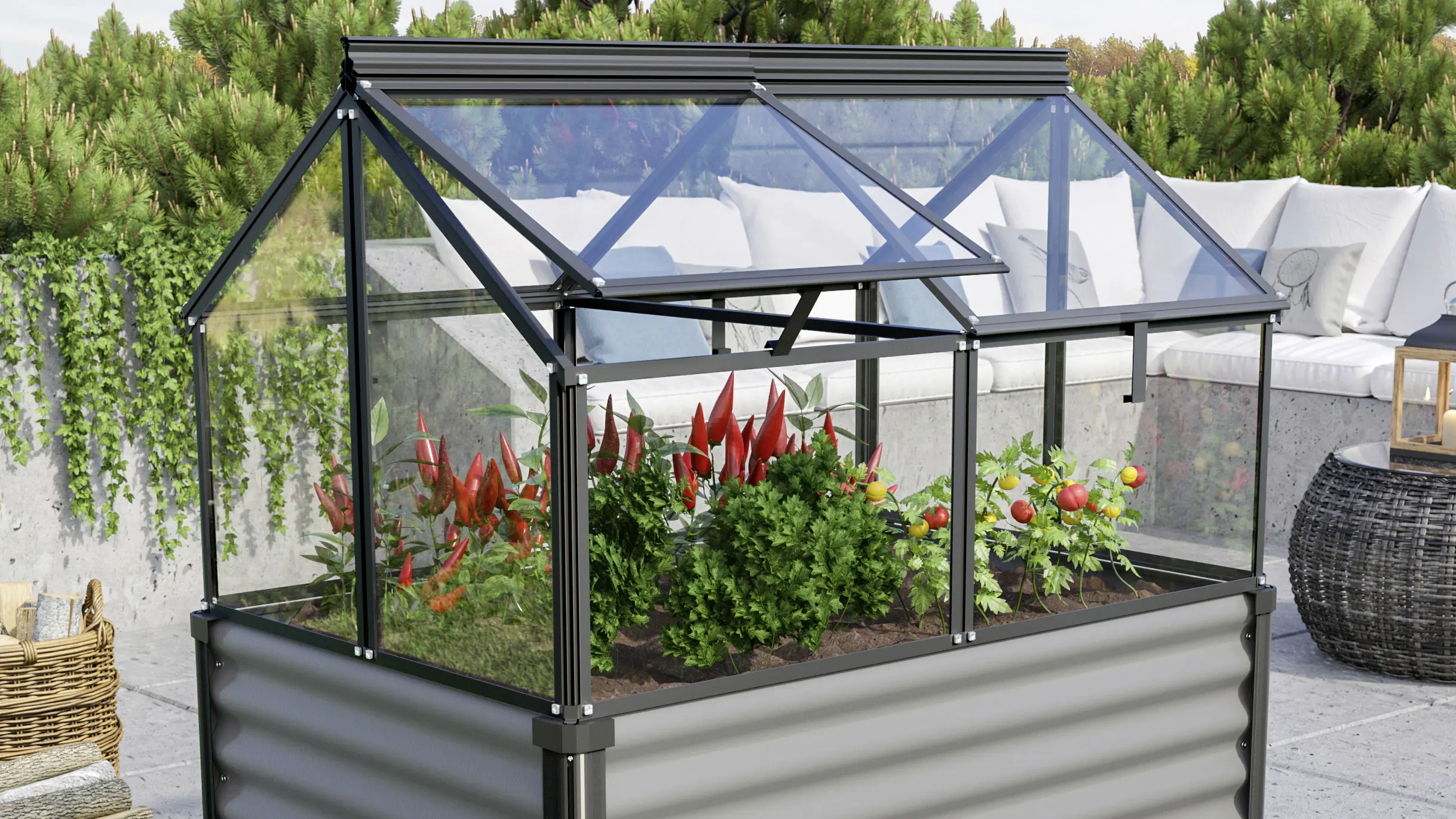 Vitavia Frühbeet Gaia Jumbo ESG 119 x 83 x 72 cm schwarz Vitavia Frühbeet Gaia Jumbo ESG 119 x 83 x 72 cm schwarz