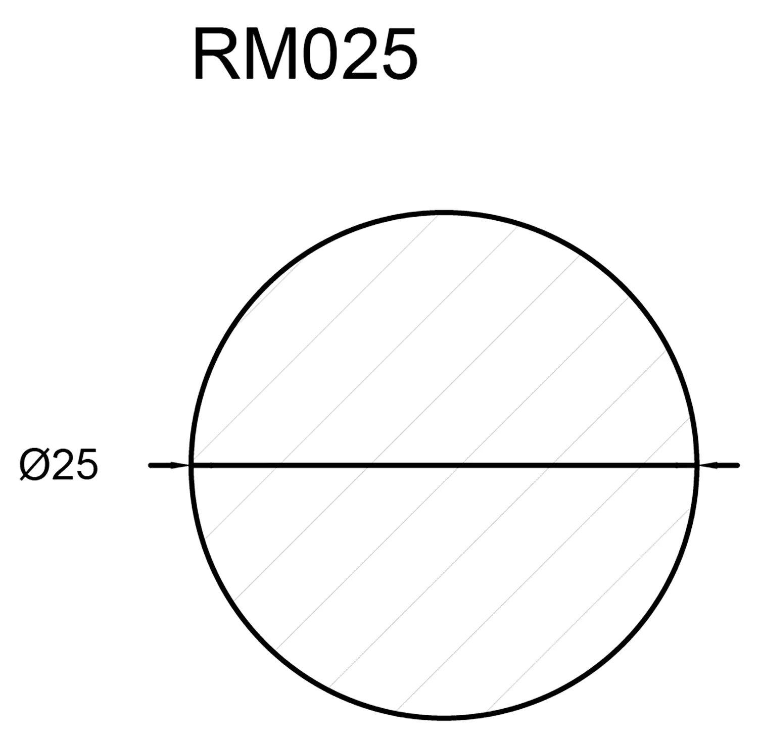 FN Neuhofer Rundstab glatt 100 cm 25 x 25 mm