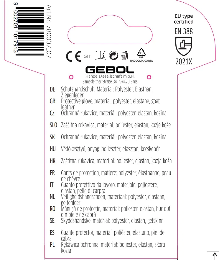 Gebol Handschuh Lonicera  