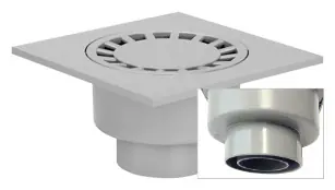 Rug Self Haus- und Hofablauf Kunststoff DN/OD75 senkrecht 25 x 25 cm grau