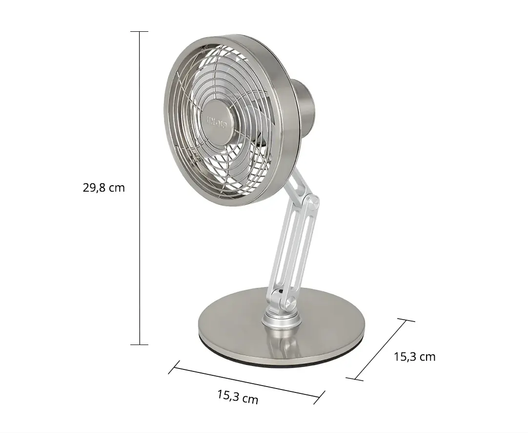 Unold Akku-Tischventilator Steel Flex Ø15cm silber