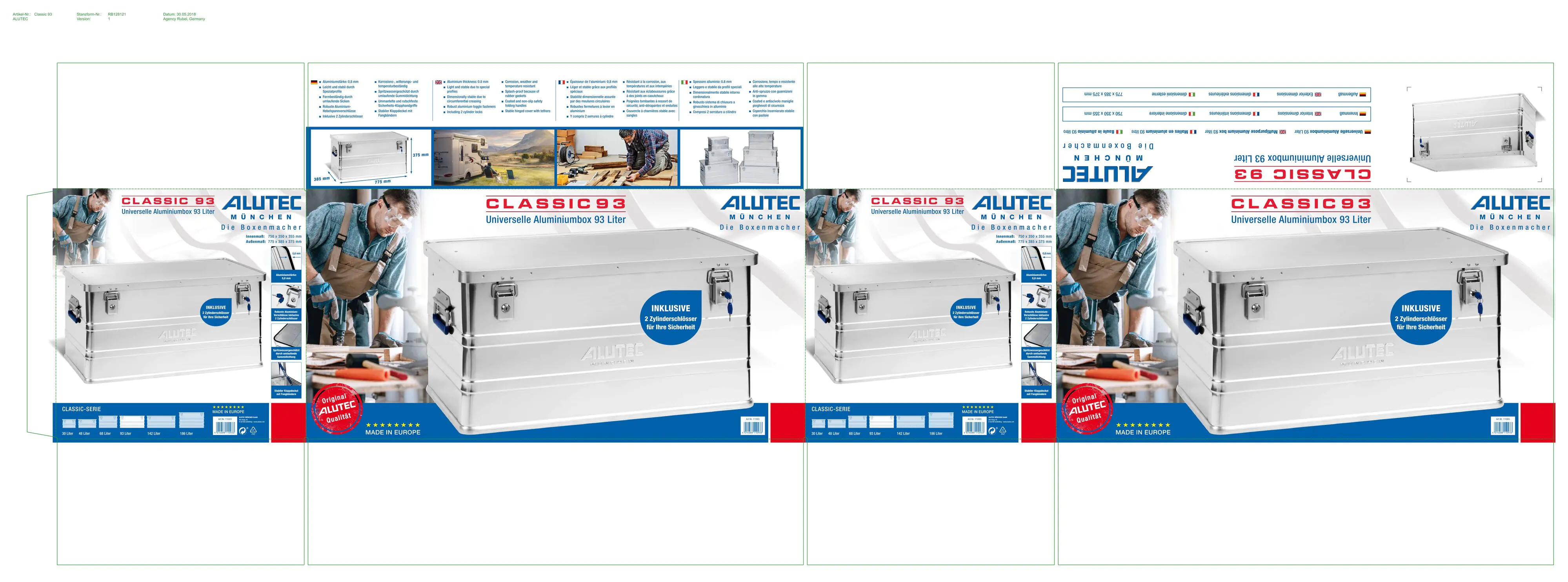 Alutec Aluminiumbox Classic L 78 x 39 x 38 cm Alutec Aluminiumbox Classic L 78 x 39 x 38 cm