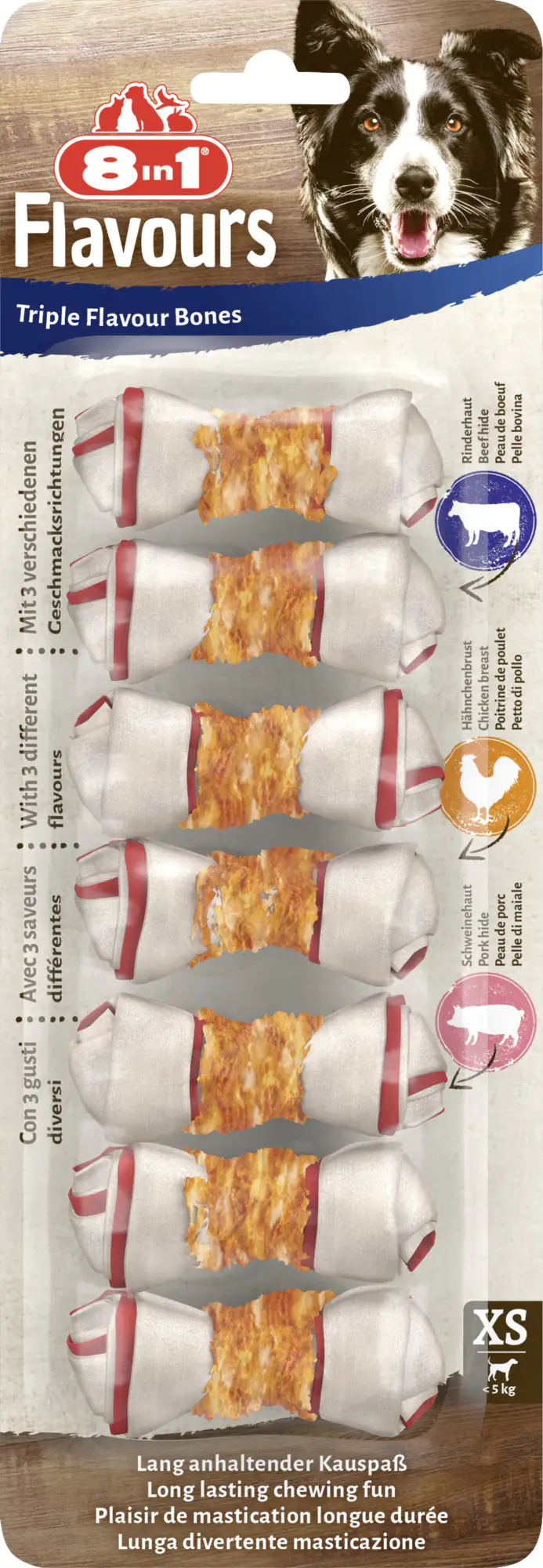 8in1 Flavours Kauknochen Triple Flavour XS