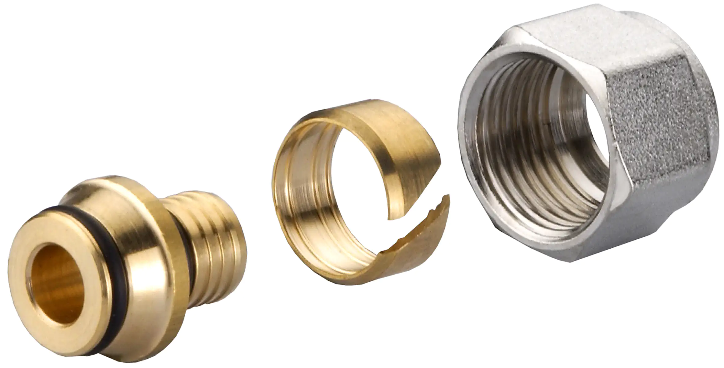 Cornat Schraub-Adapter komplett ø 16 mm 1/2" IG Messing vernickelt