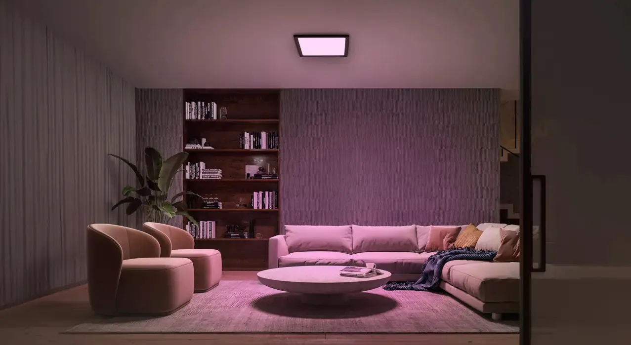 Philips Hue LED Deckenleuchte Tento + Wandschalter eckig schwarz 39,5 x 39,5 cm RGB