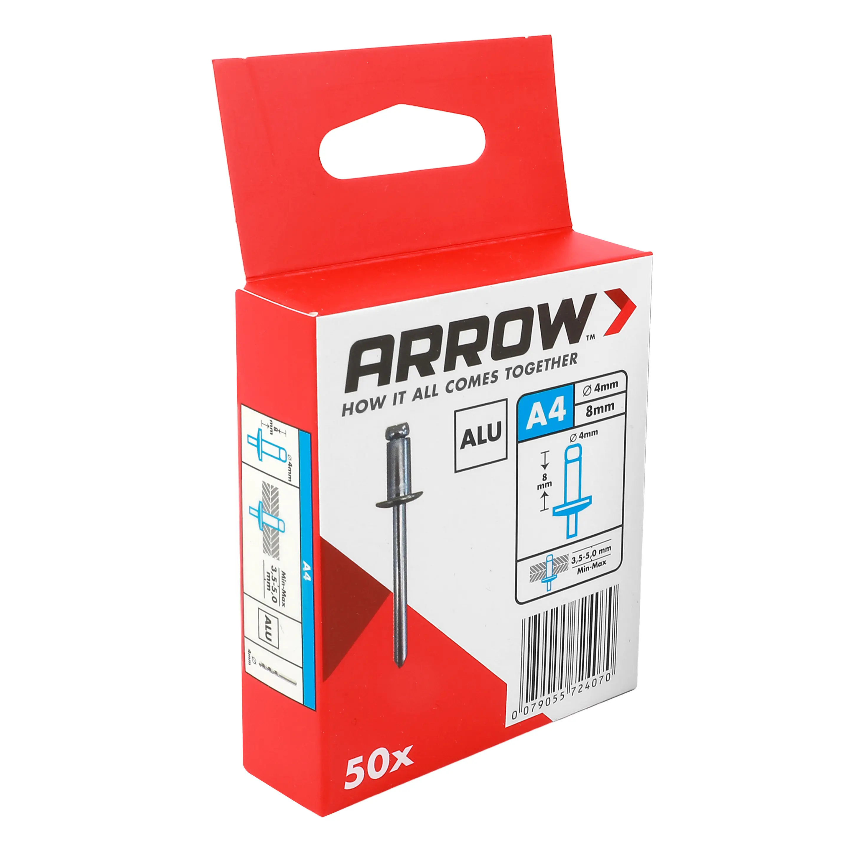 Arrow Blindniete Typ RA Ø 4 x 8 mm Aluminium 50 Stück 