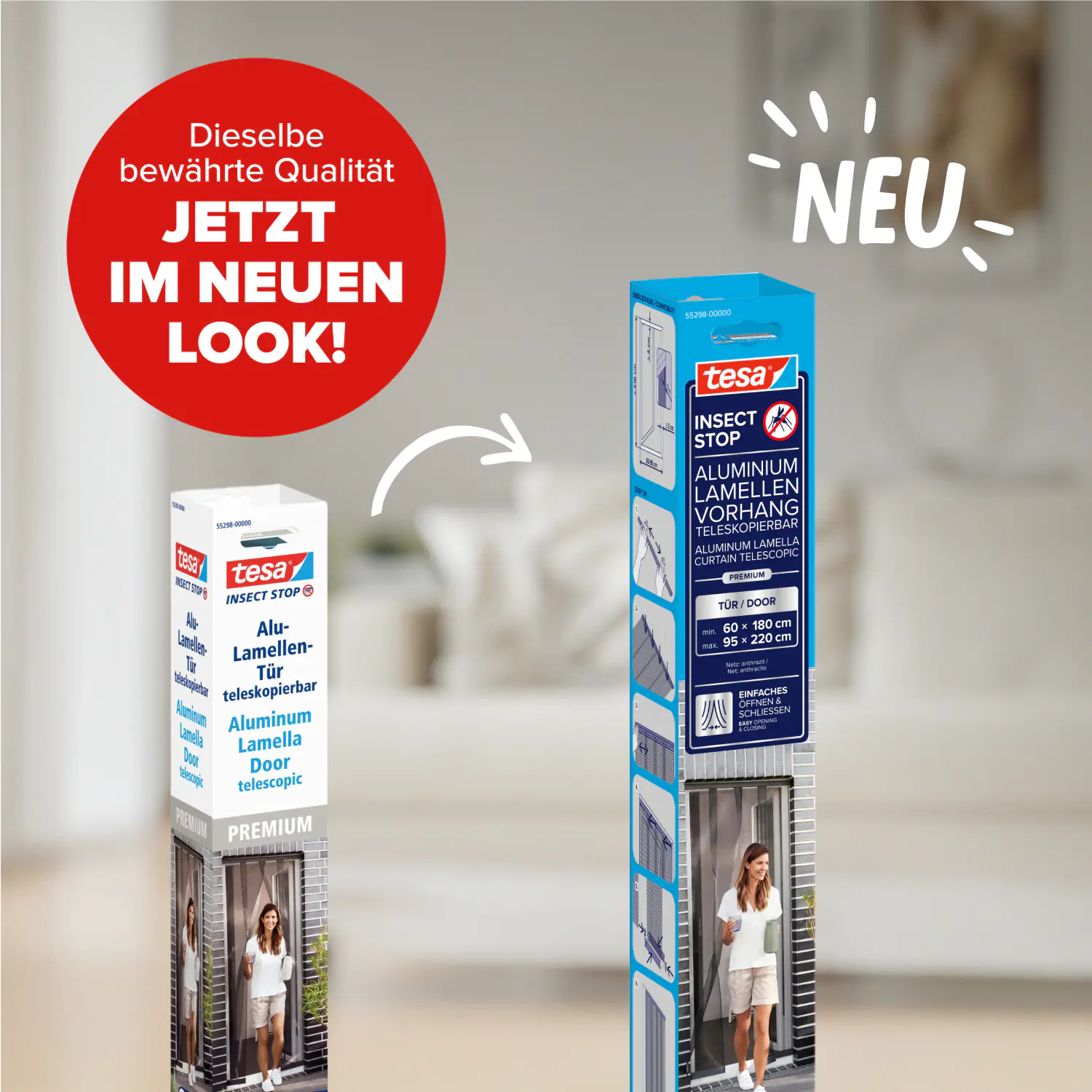 tesa Lamellentür Premium Teleskop 95 x 220 cm anthrazit