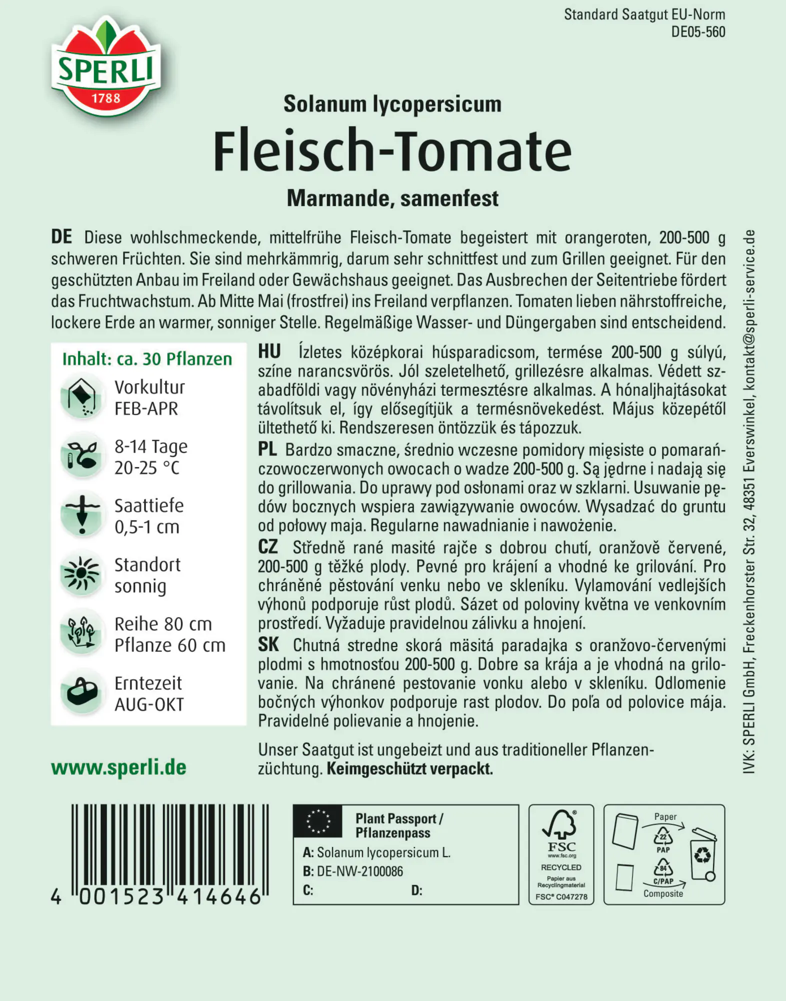 Sperli Fleisch-Tomate Marmande