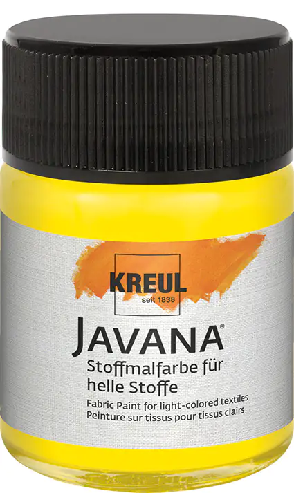 Kreul Javana Stoffmalfarbe für helle Stoffe leuchtgelb 50 ml