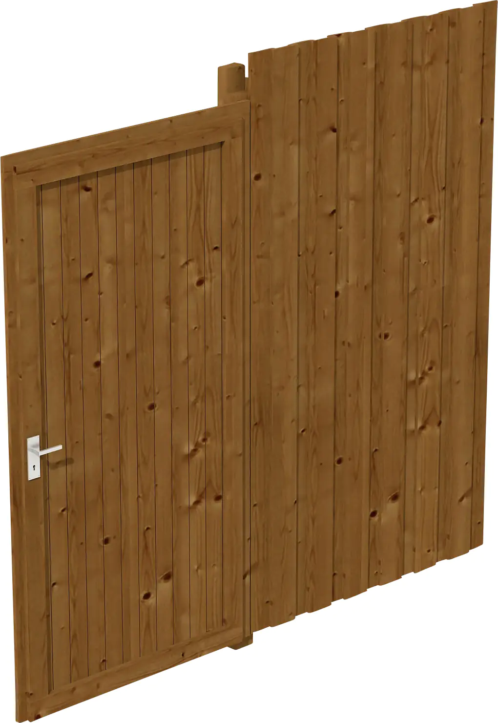 SKAN HOLZ Seitenwand inkl. Tür 98x198cm 230 x 220 cm, nussbaum